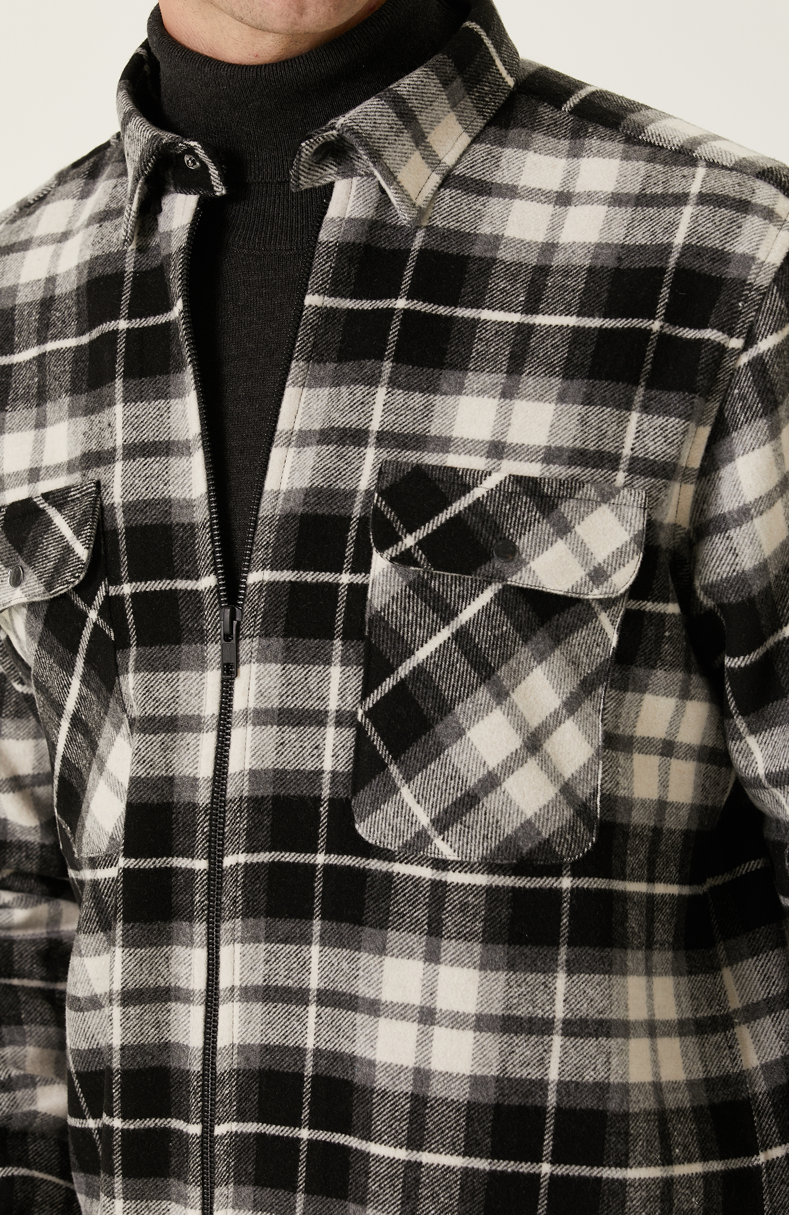 Siyah Gri Ekose Desenli Gömlek