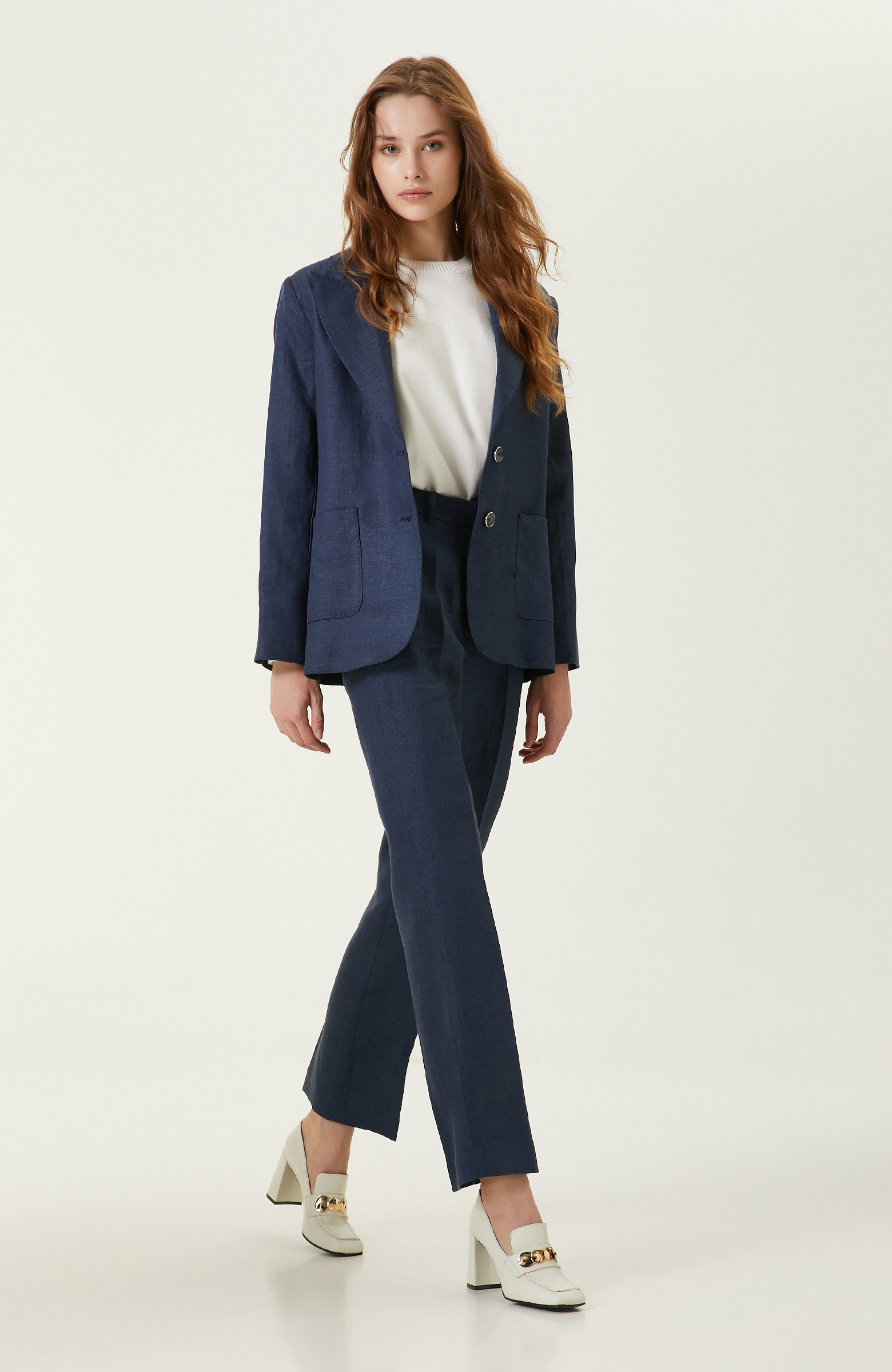 İndigo Keten Pantolon