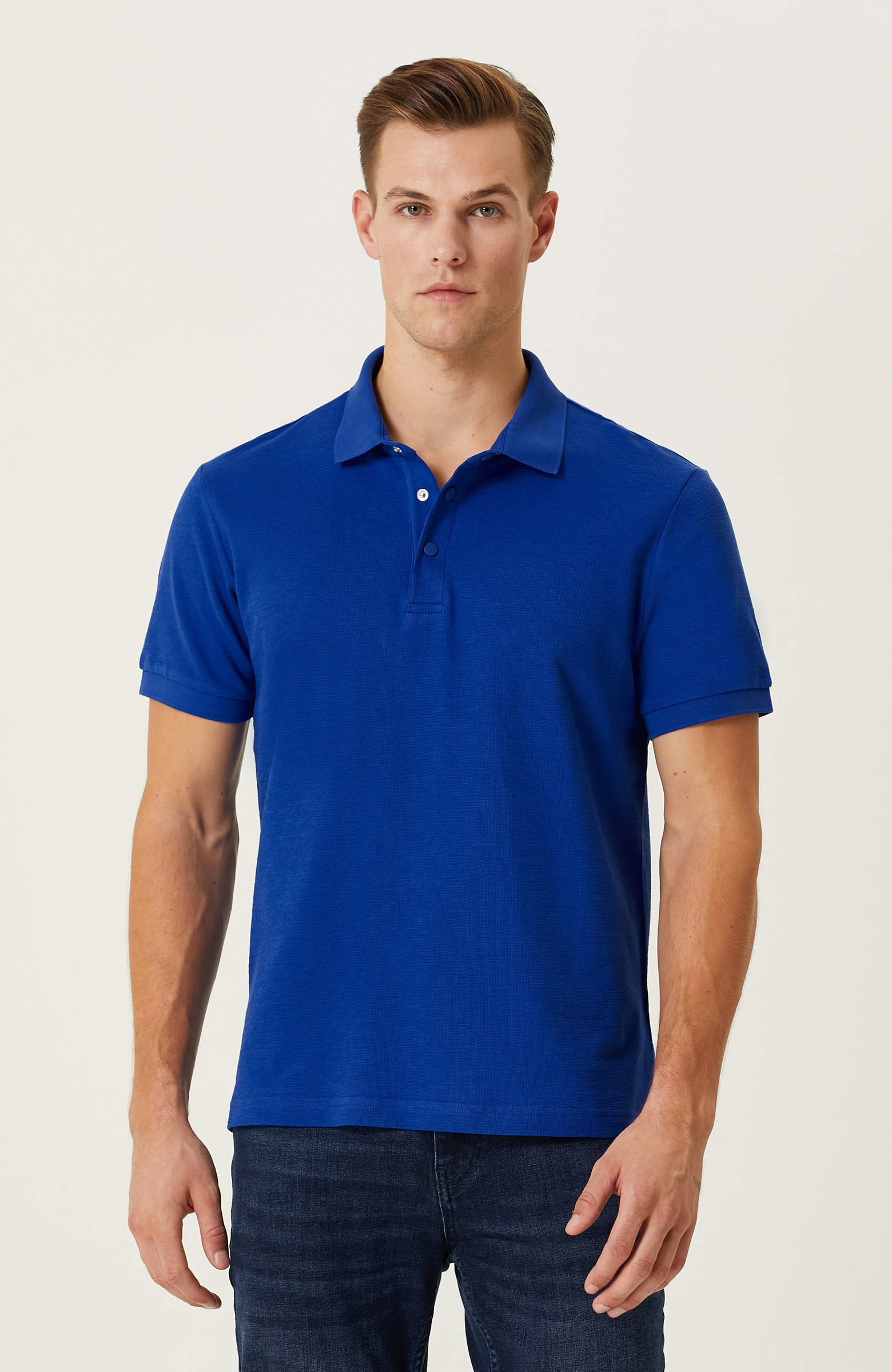 Saks Pamuklu Polo Yaka Tshirt