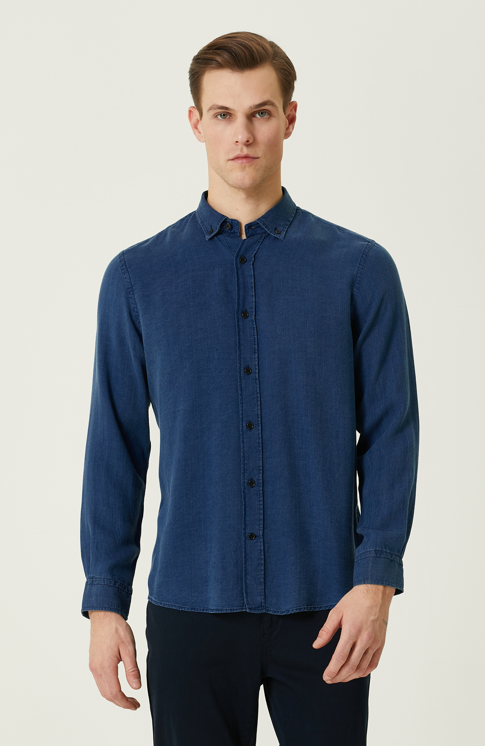 Indigo Armürlü Gömlek