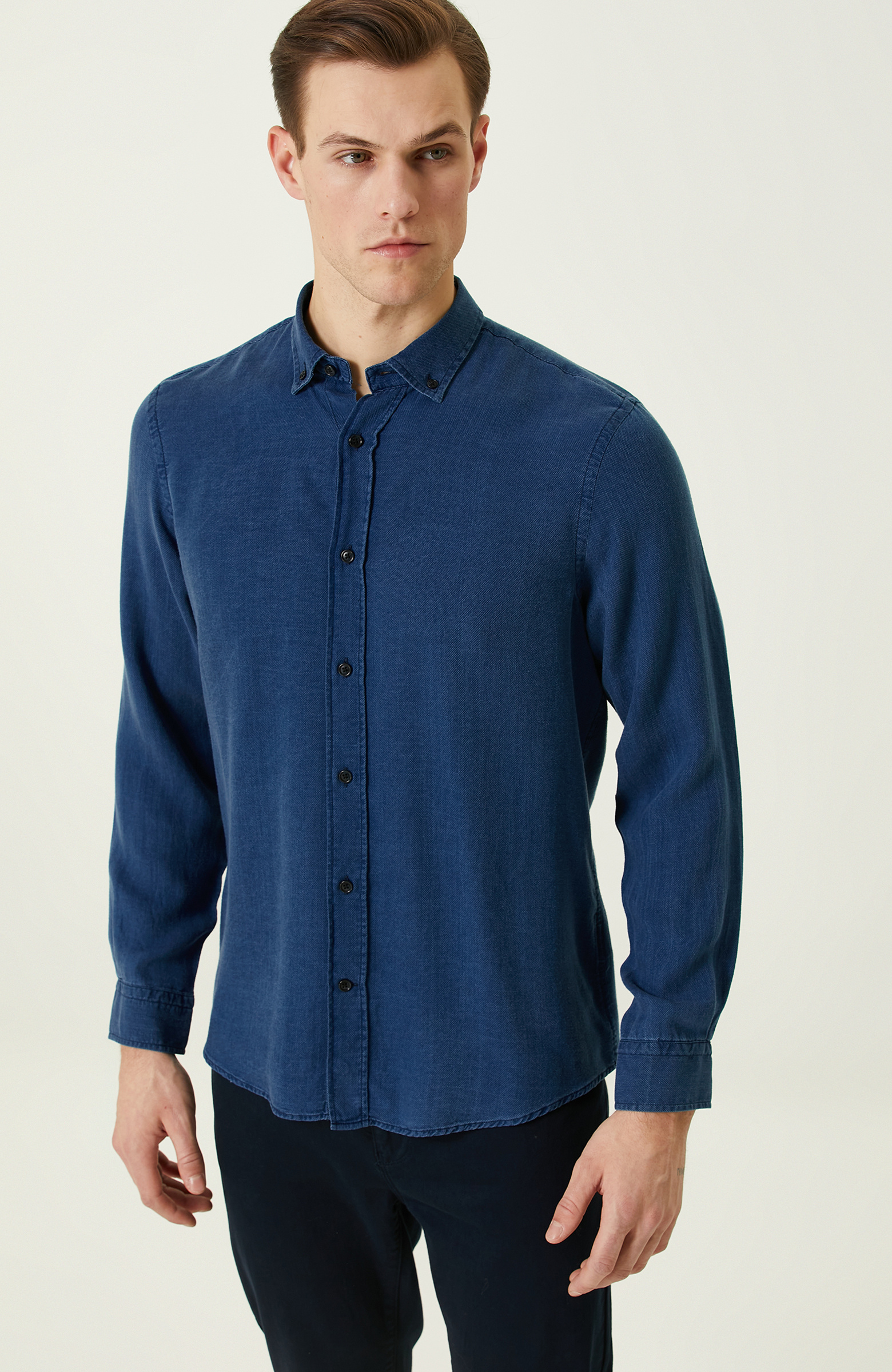 Indigo Armürlü Gömlek