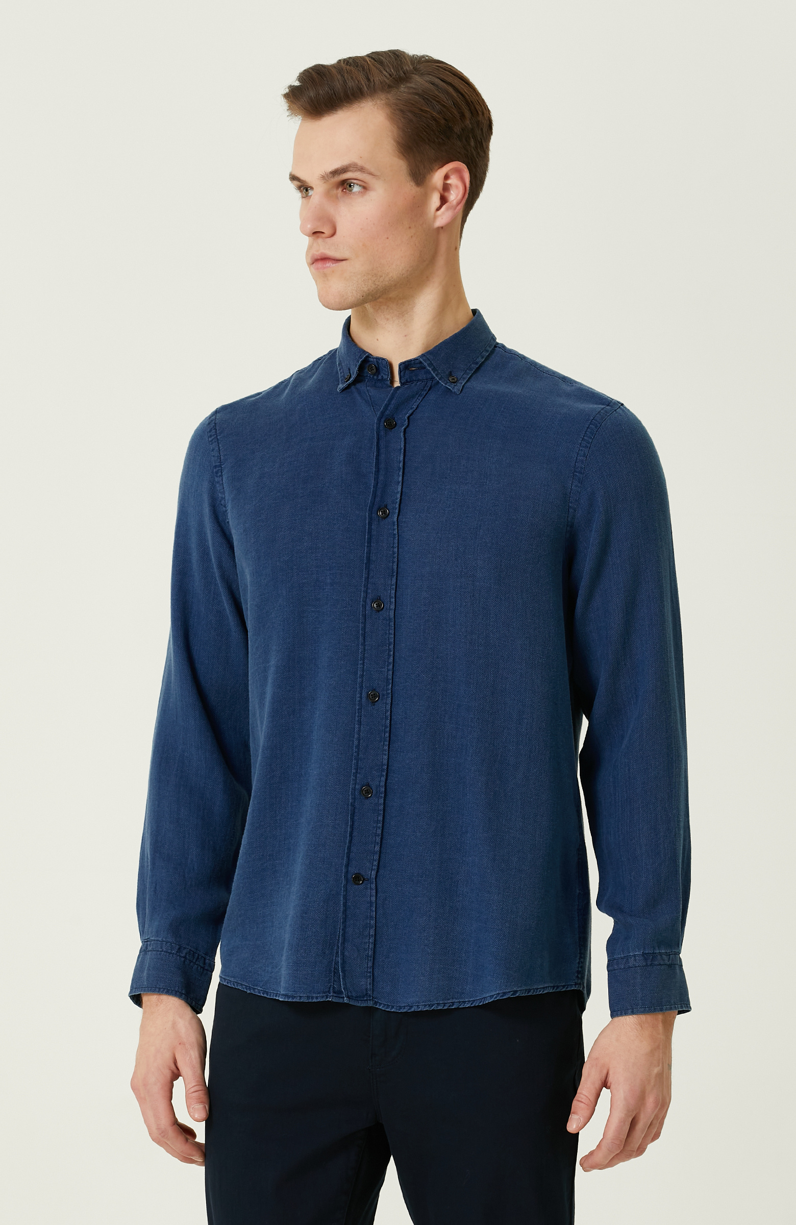 Indigo Armürlü Gömlek