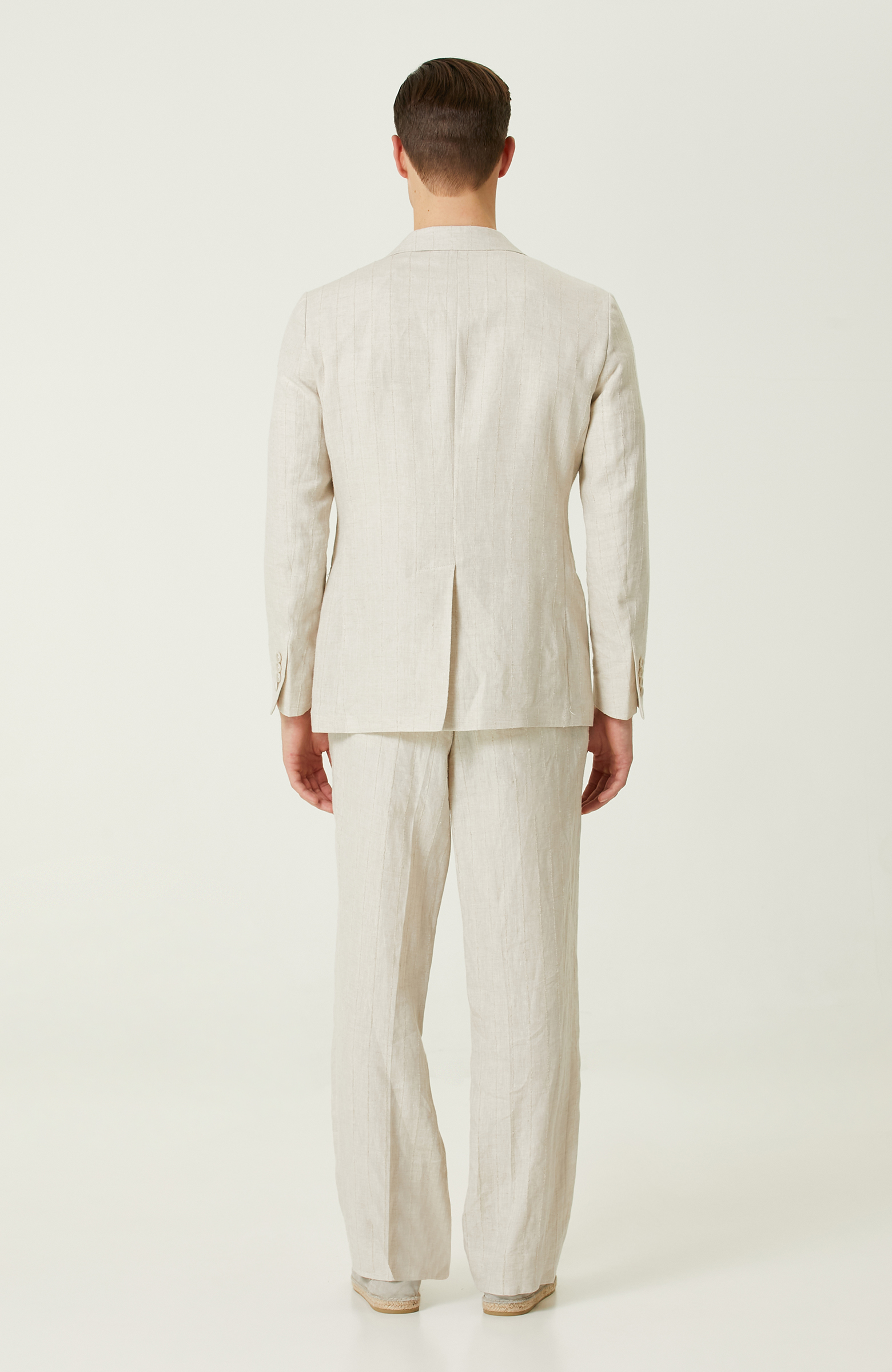 Limited Bej Keten Takım Elbise