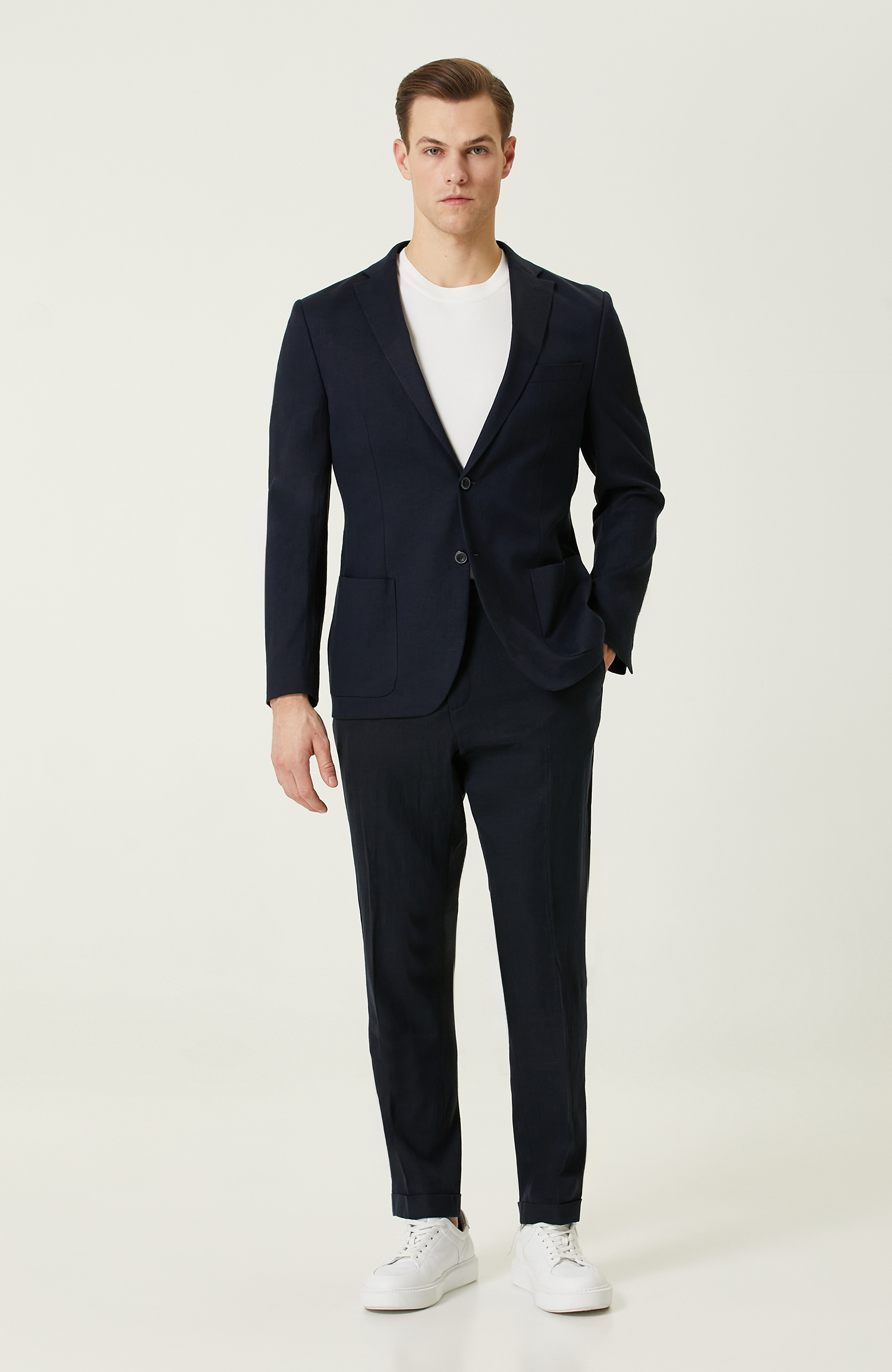 Lacivert Keten Takım Elbise