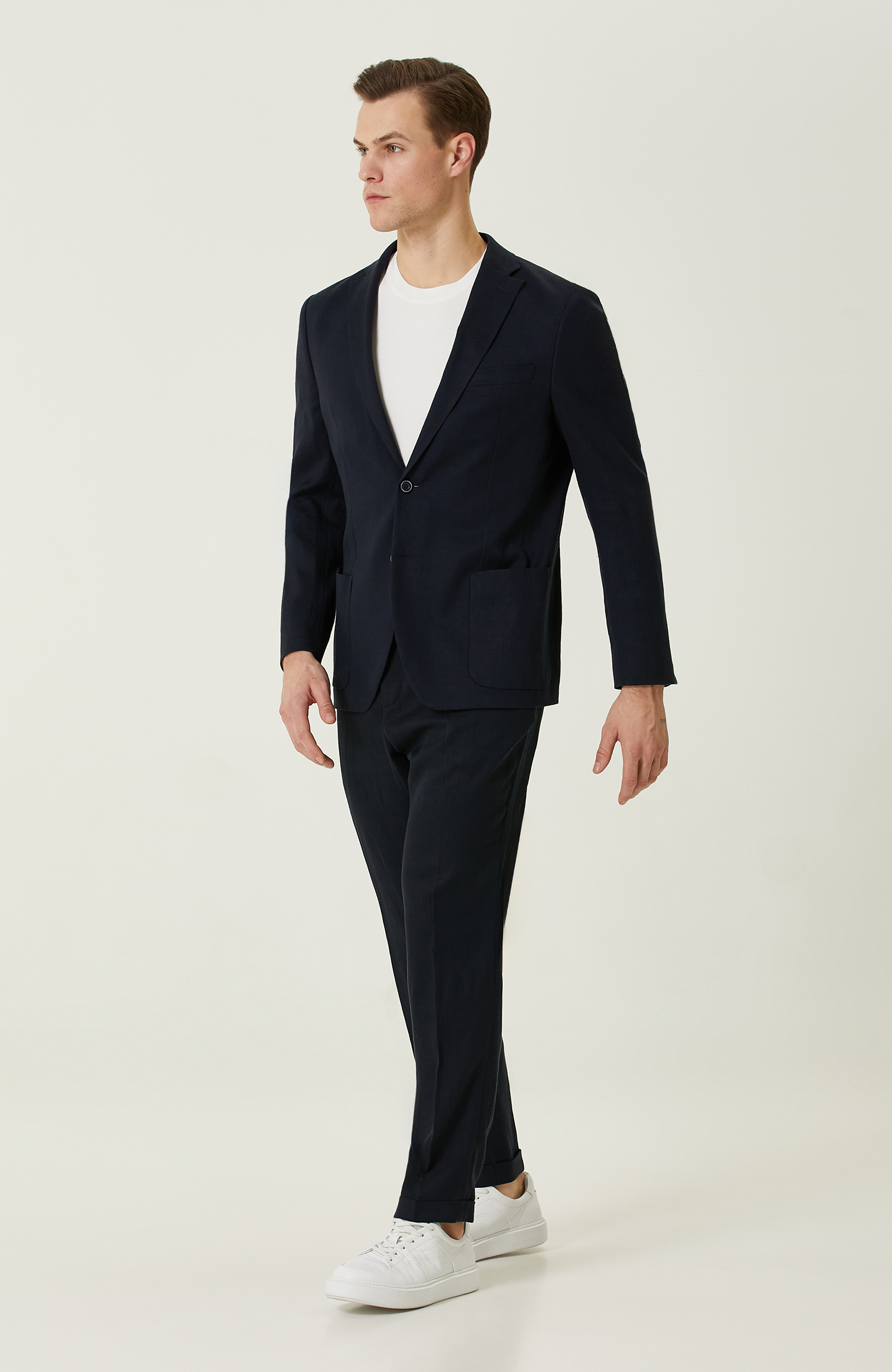 Lacivert Keten Takım Elbise