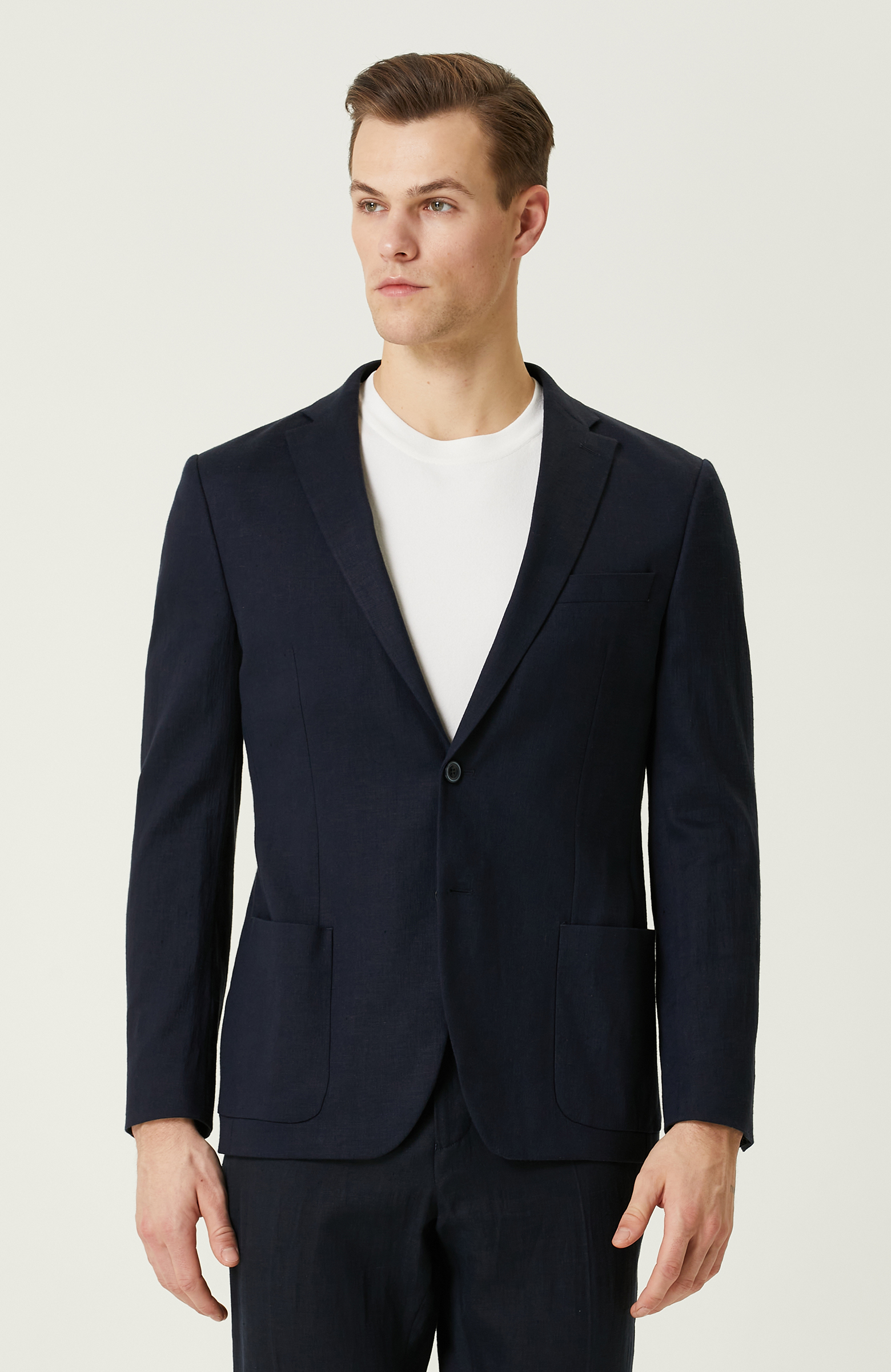 Lacivert Keten Takım Elbise