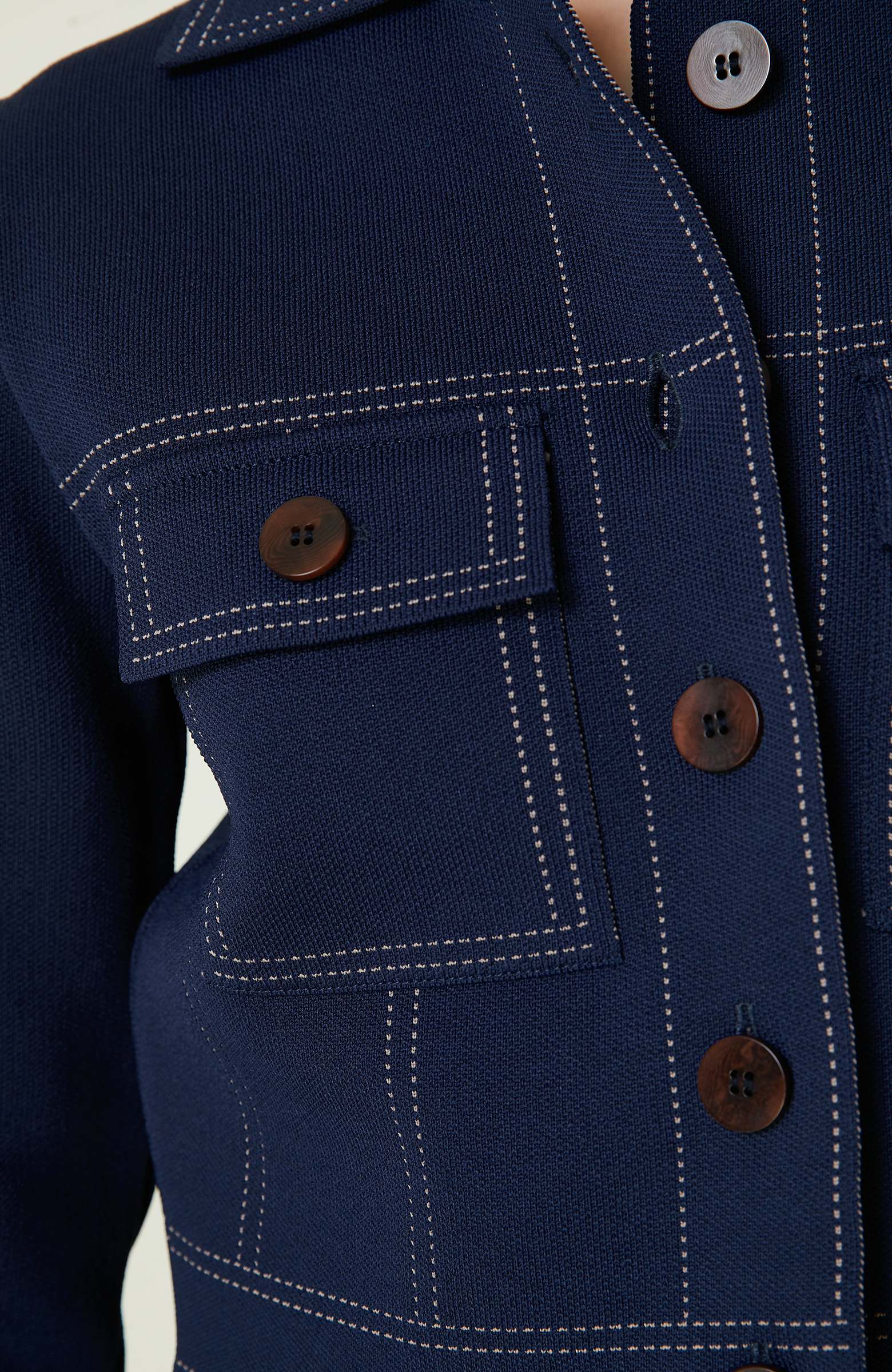 Koyu Lacivert Triko Ceket