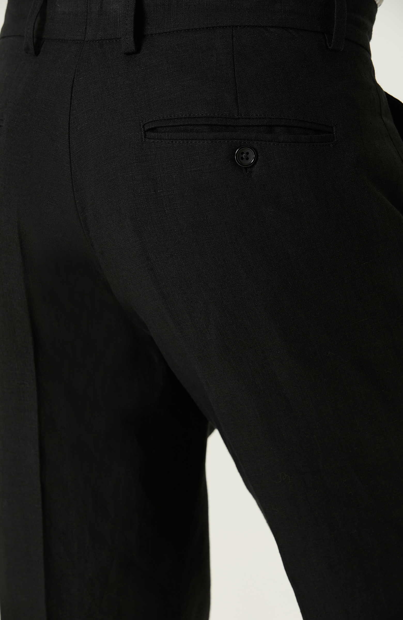 Siyah Keten Pantolon