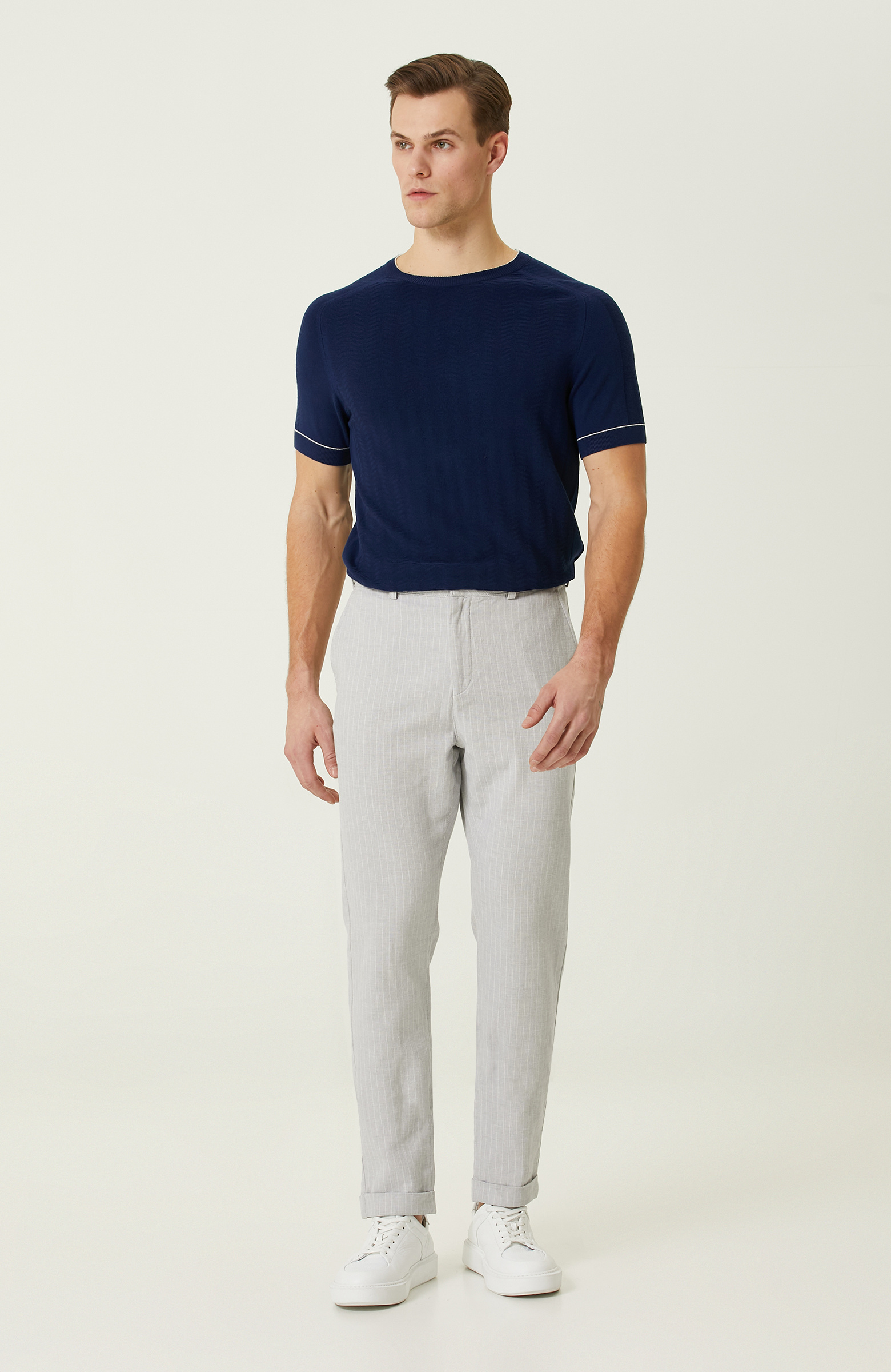 Gri Çizgili Pantolon