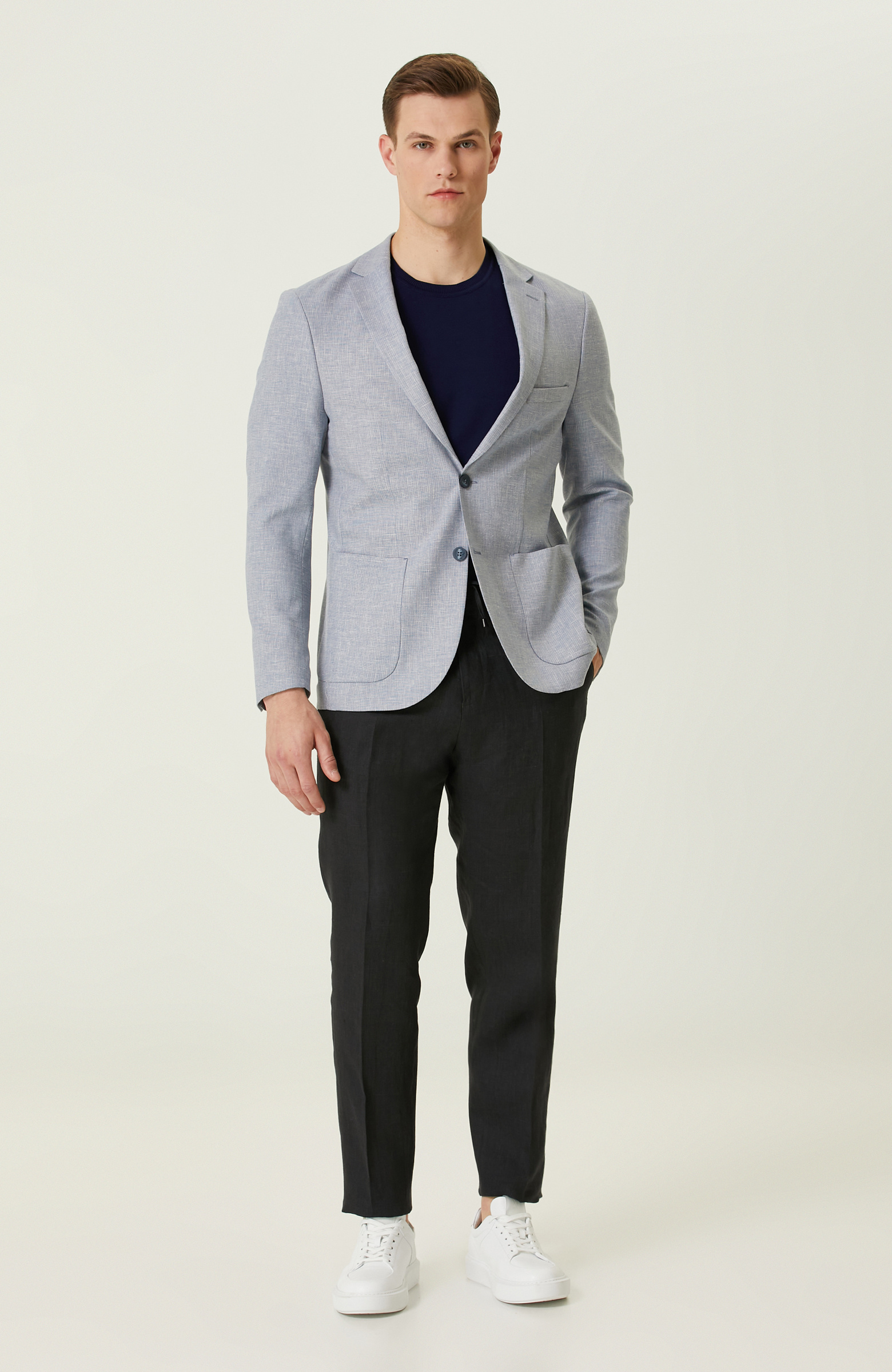 Siyah Keten Pantolon