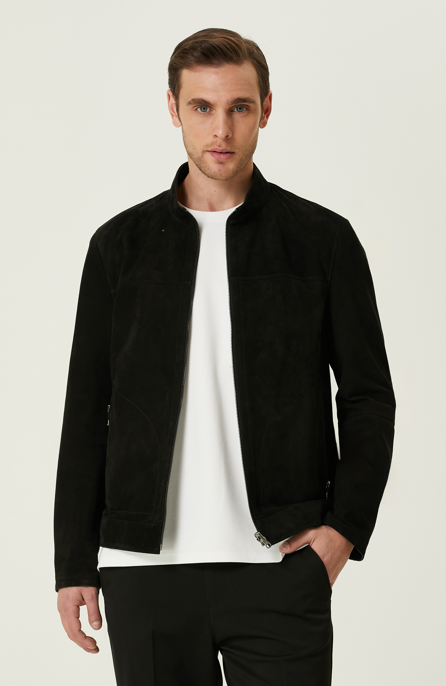 Black Double Sided Leather Coat