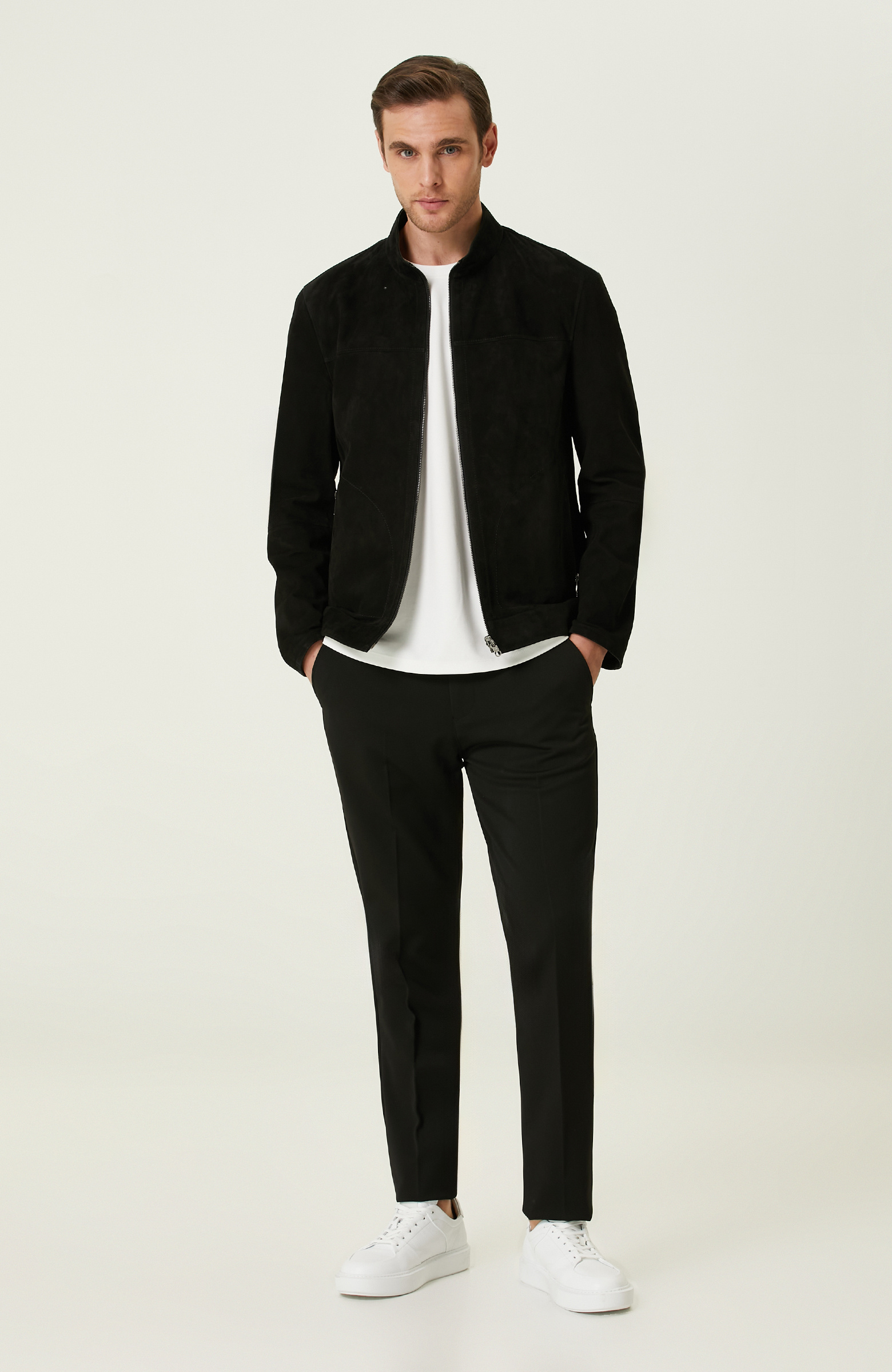 Black Double Sided Leather Coat