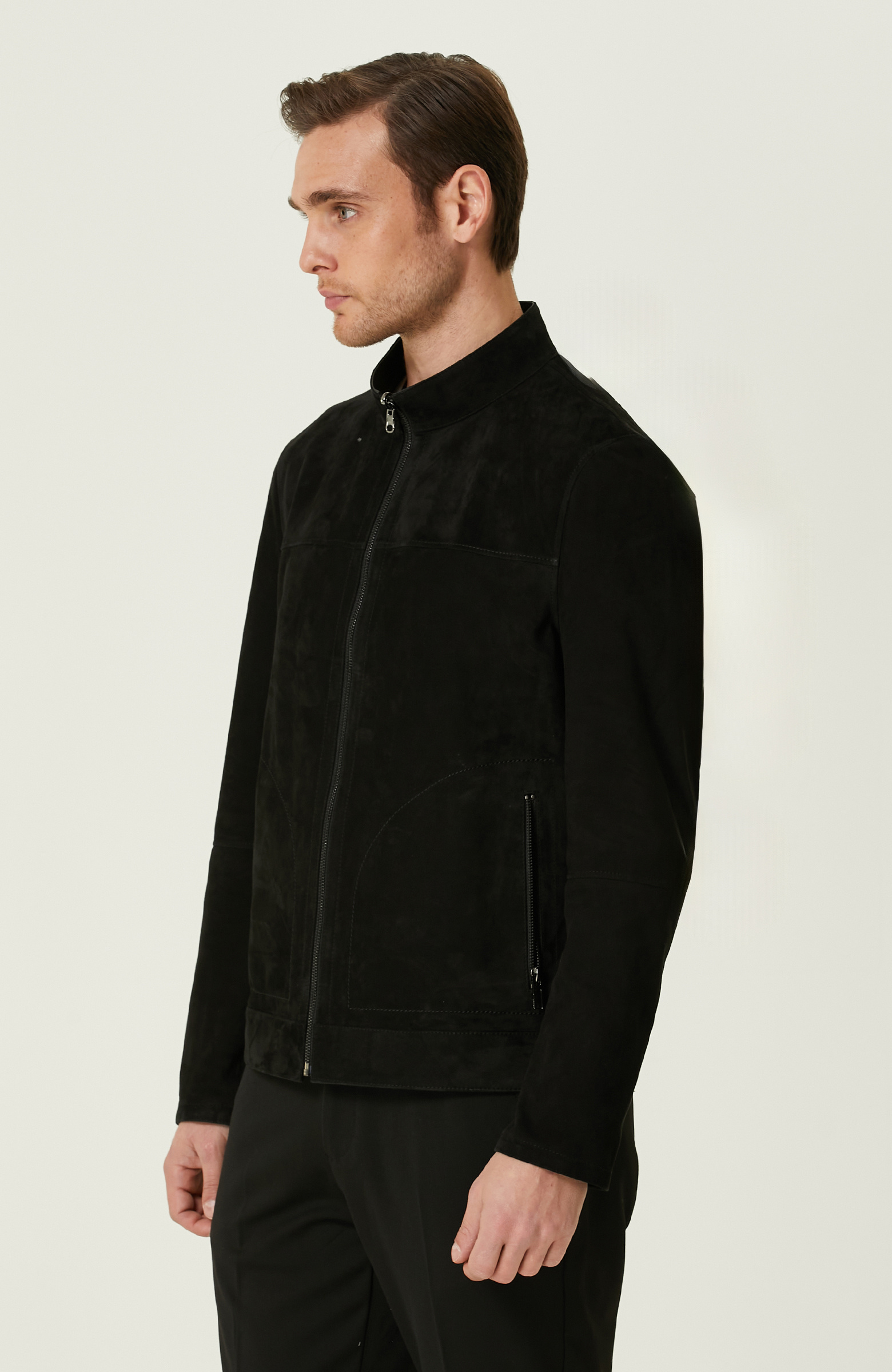Black Double Sided Leather Coat