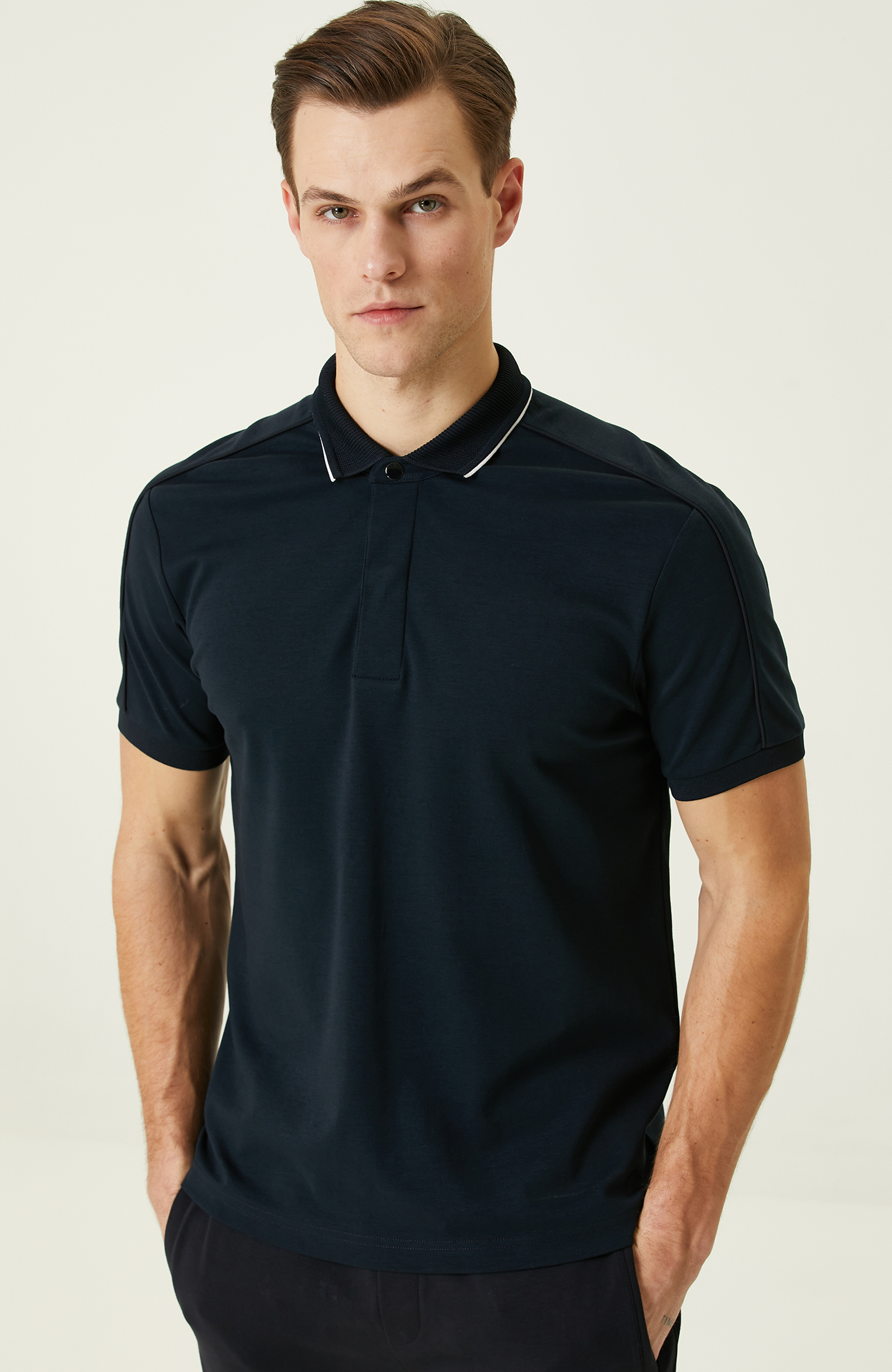  Lacivert Polo Yaka T-Shirt