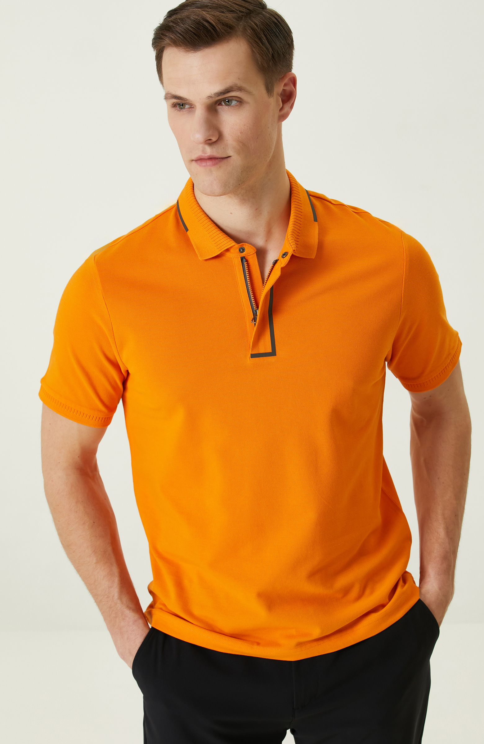 Turuncu Polo Yaka T-Shirt_1