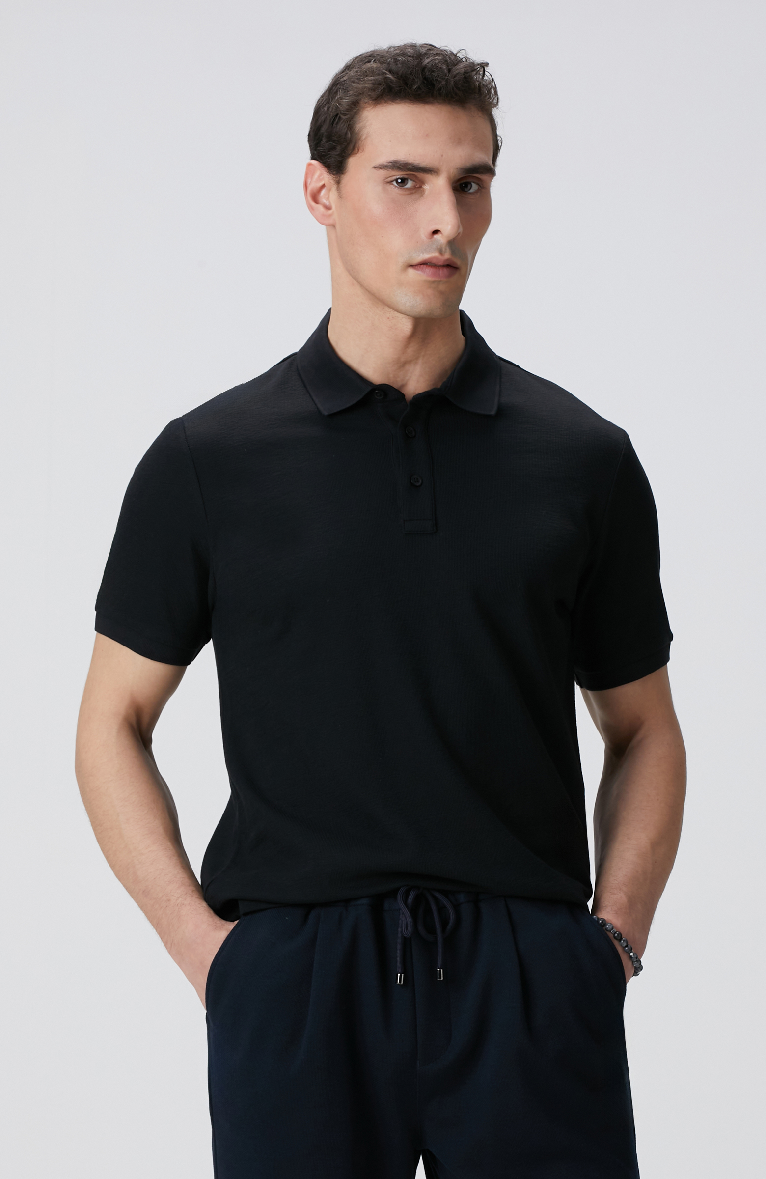 Siyah Polo Yaka T-shirt