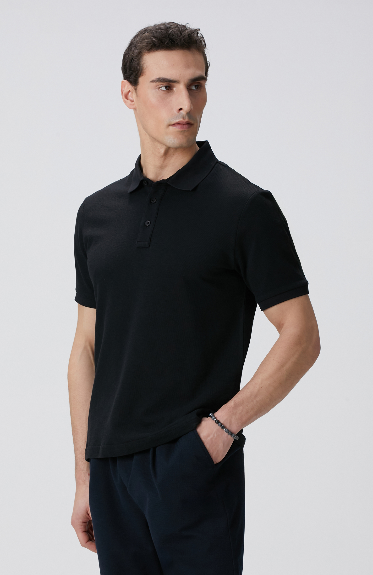 Siyah Polo Yaka T-shirt