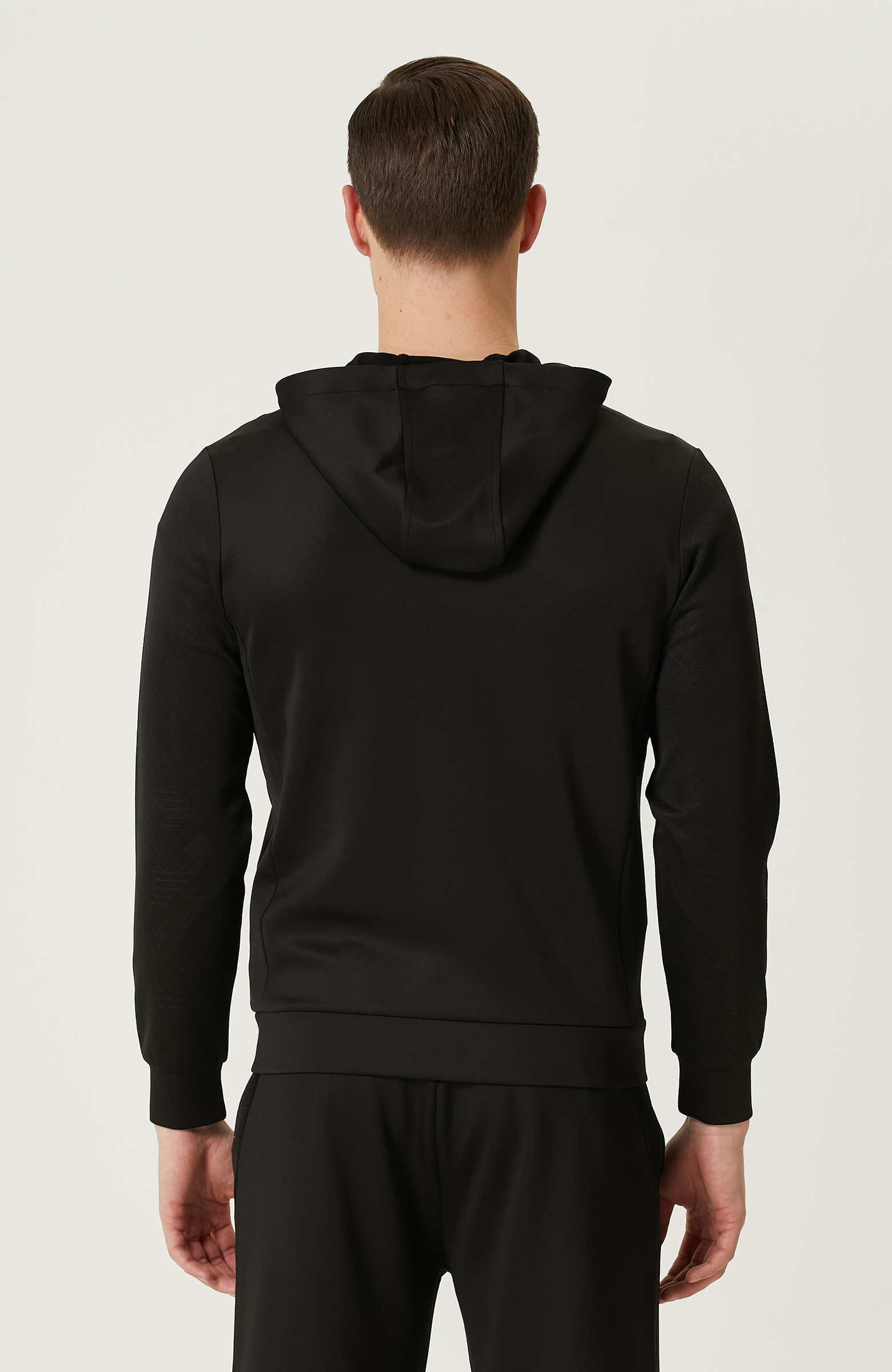 N-Tech Siyah Kapüşonlu Sweatshirt_4