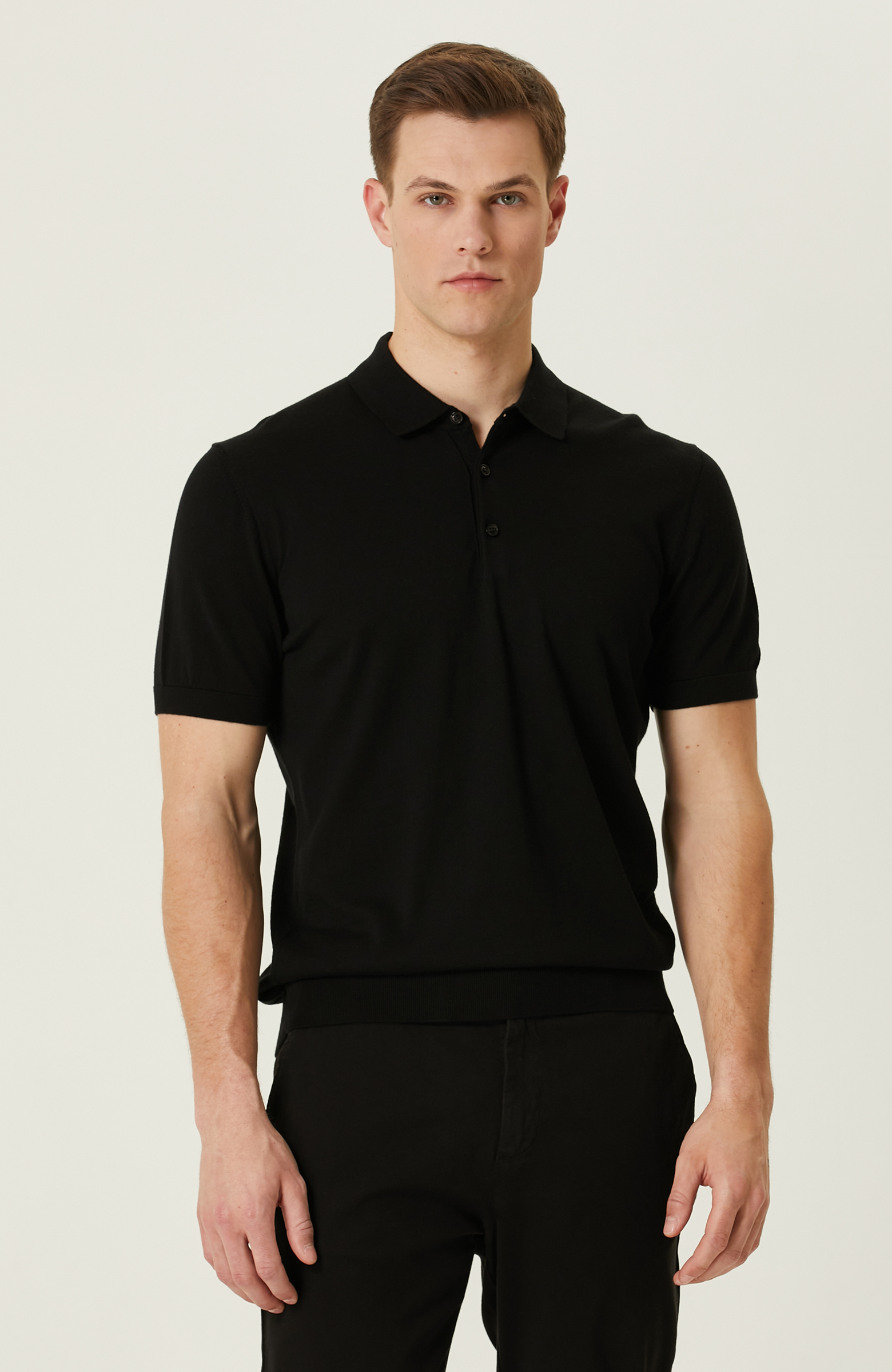 Siyah Polo Yaka Kazak_0