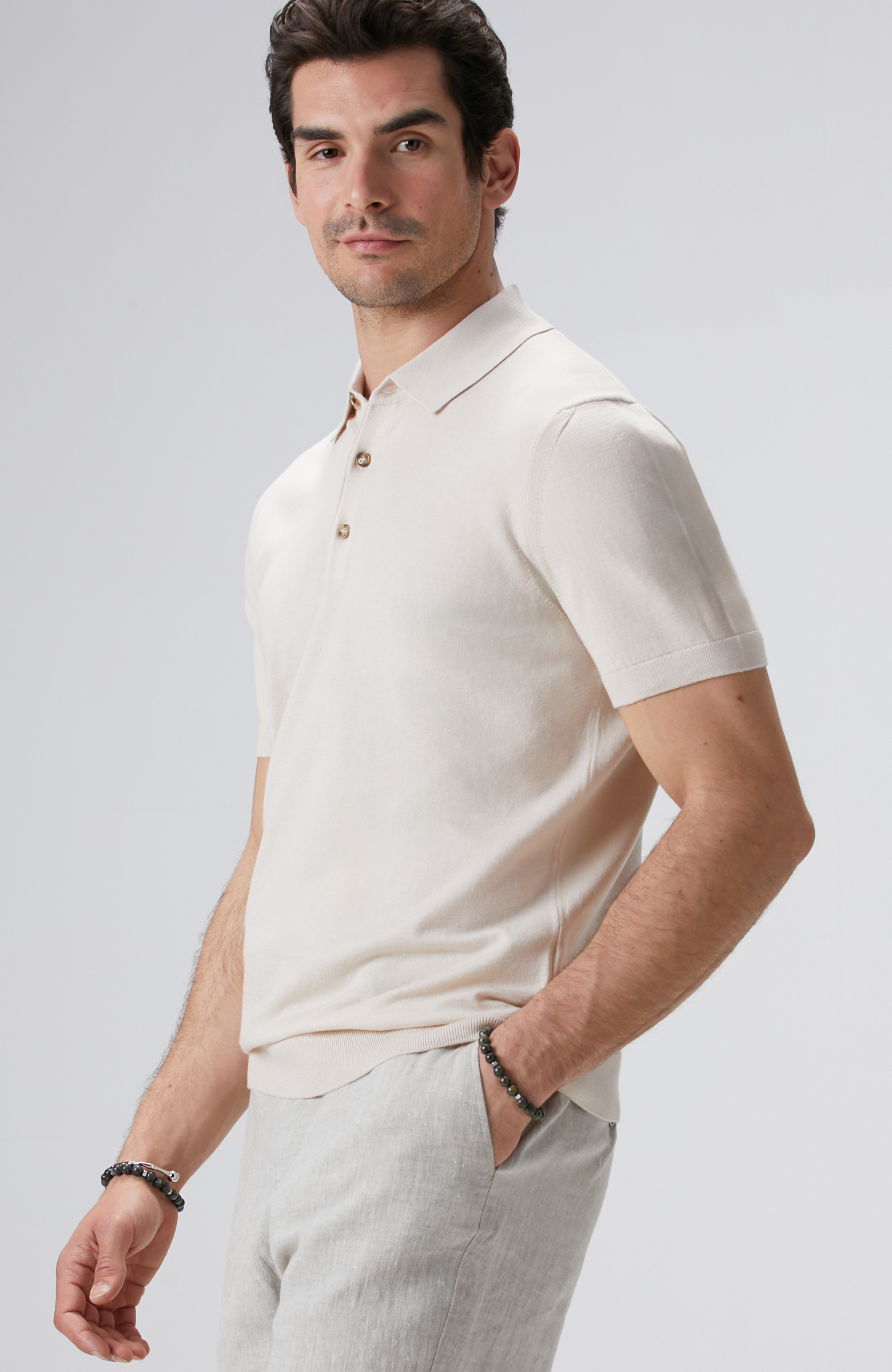 Bej Polo Yaka Basic Kazak