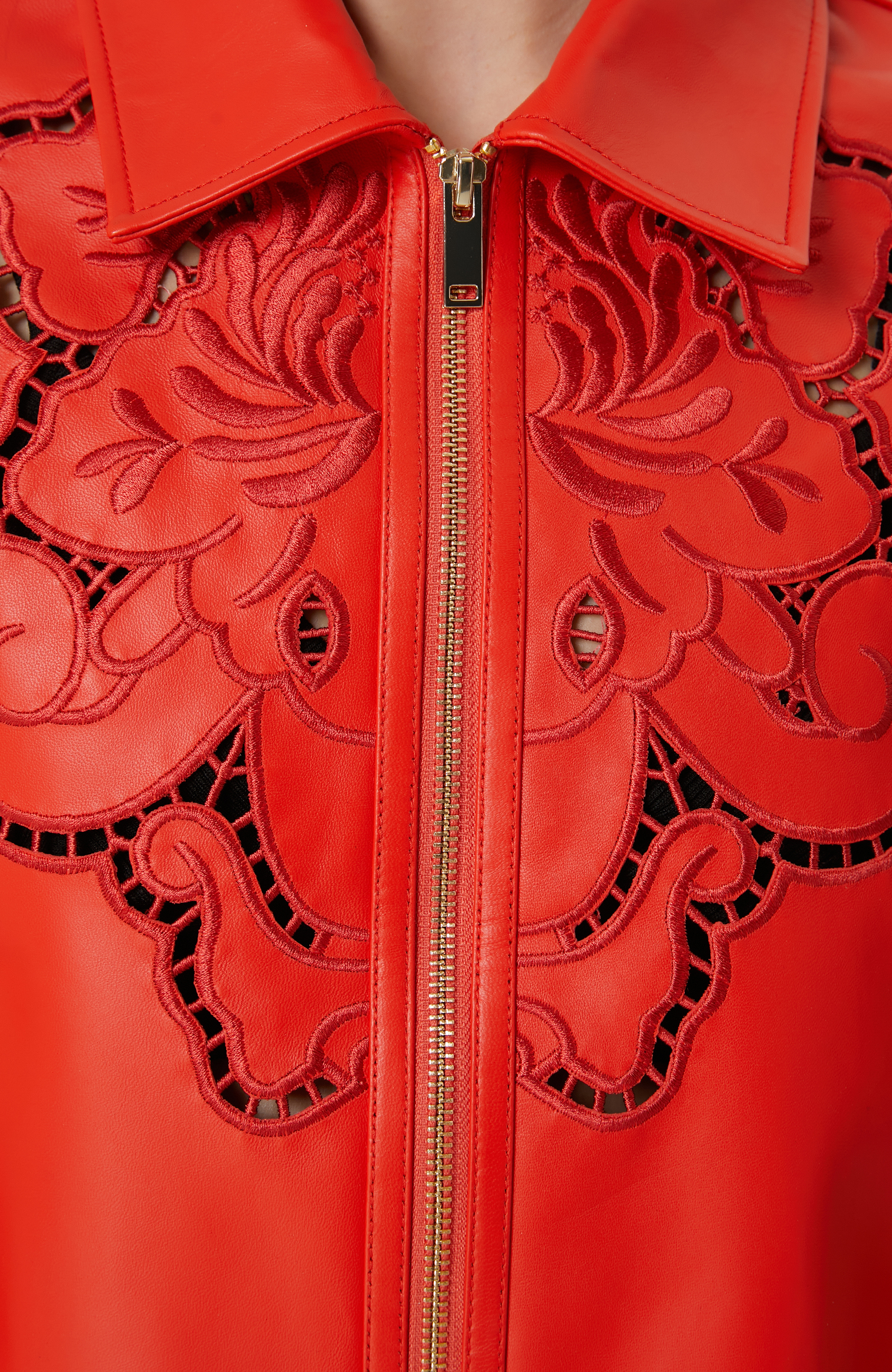 Limited  Nar Çiçeği Deri Mont