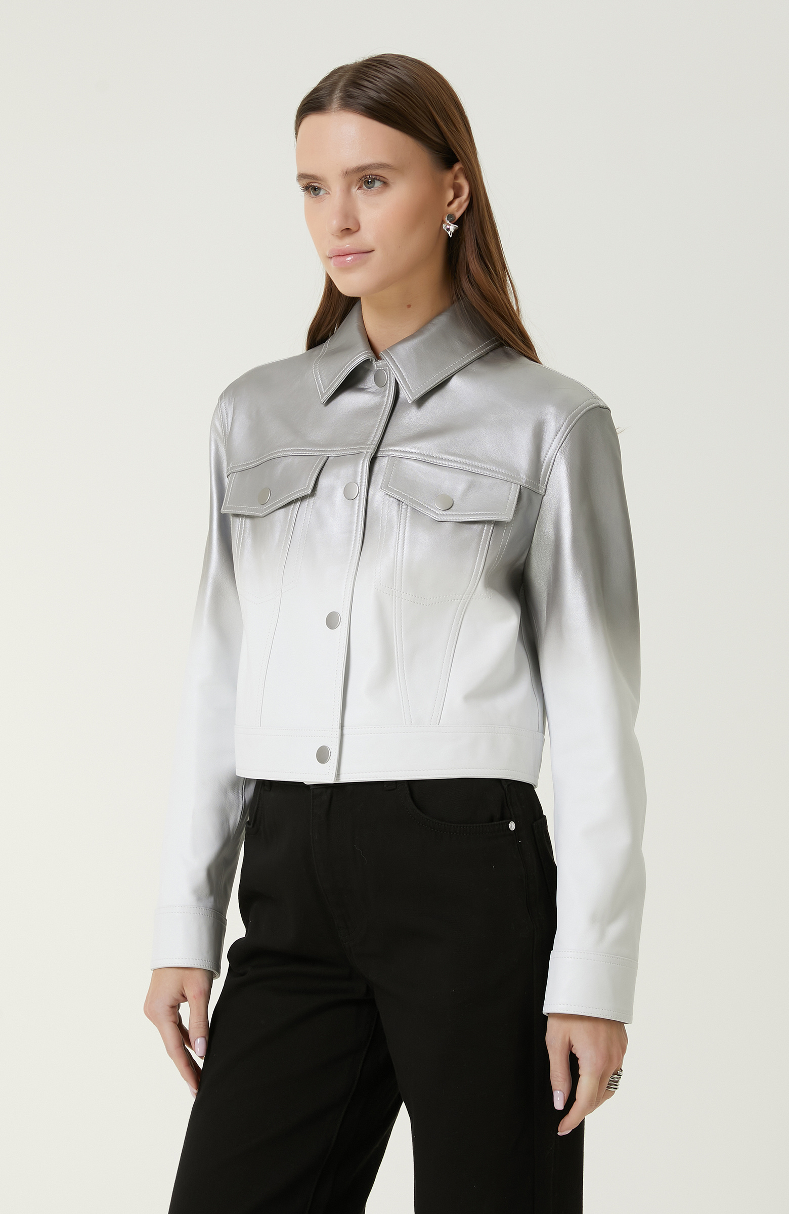 Silver Leather Jacket