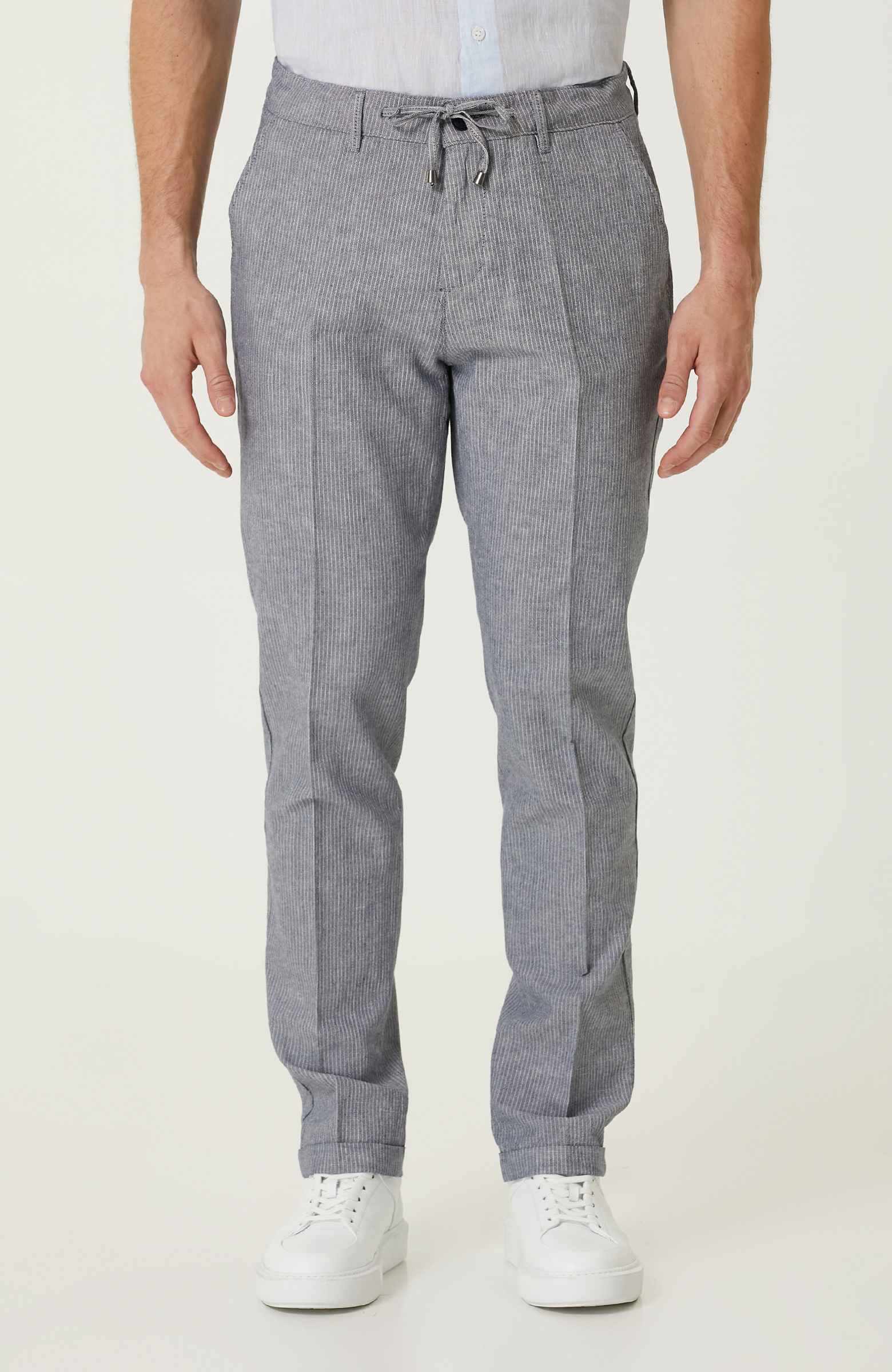 Lacivert Keten Dokuma Pantolon