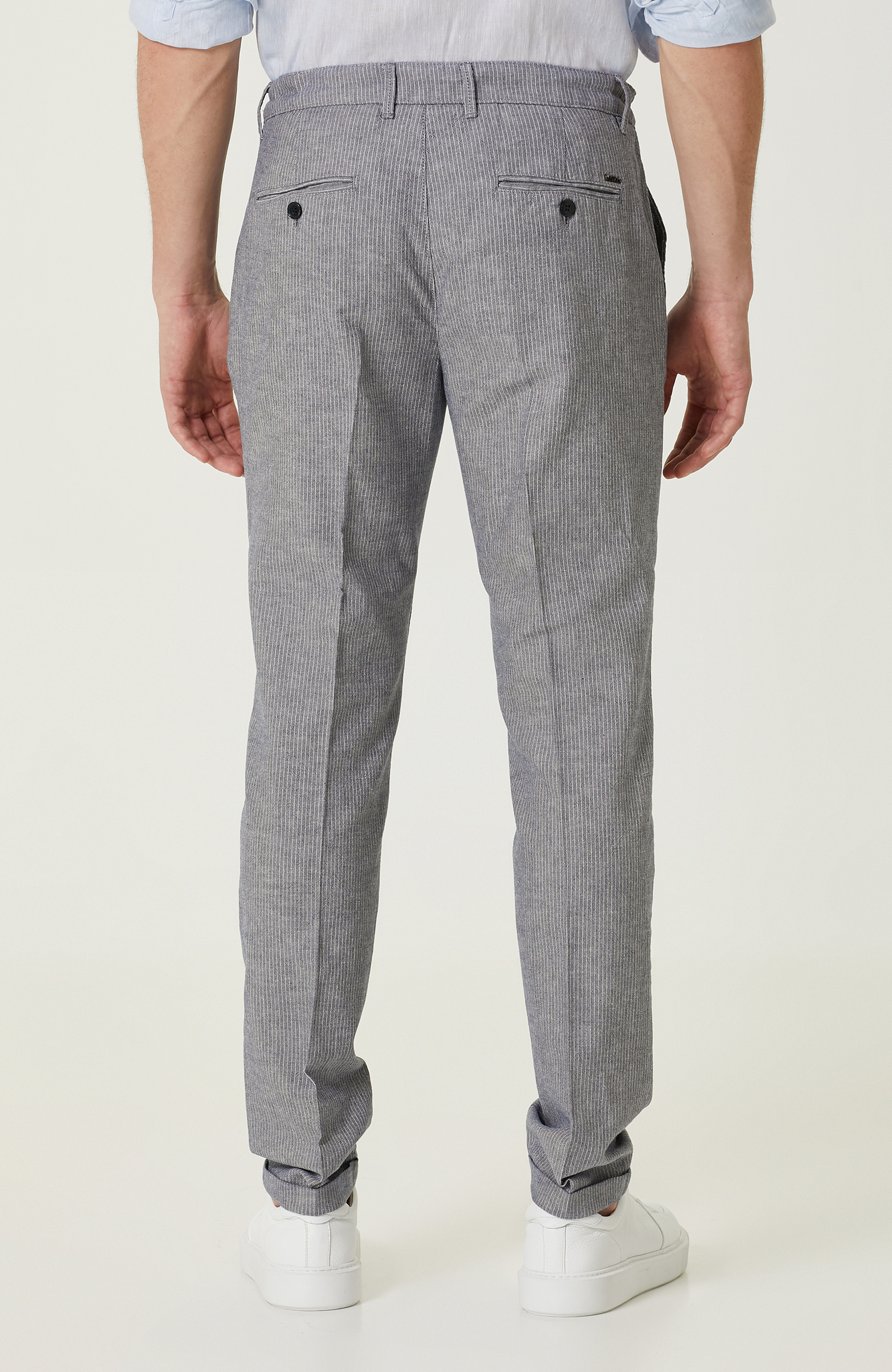 Lacivert Keten Dokuma Pantolon