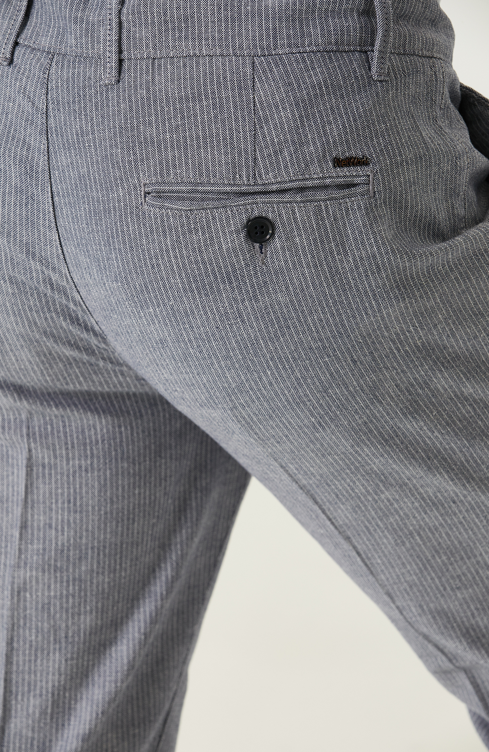 Lacivert Keten Dokuma Pantolon