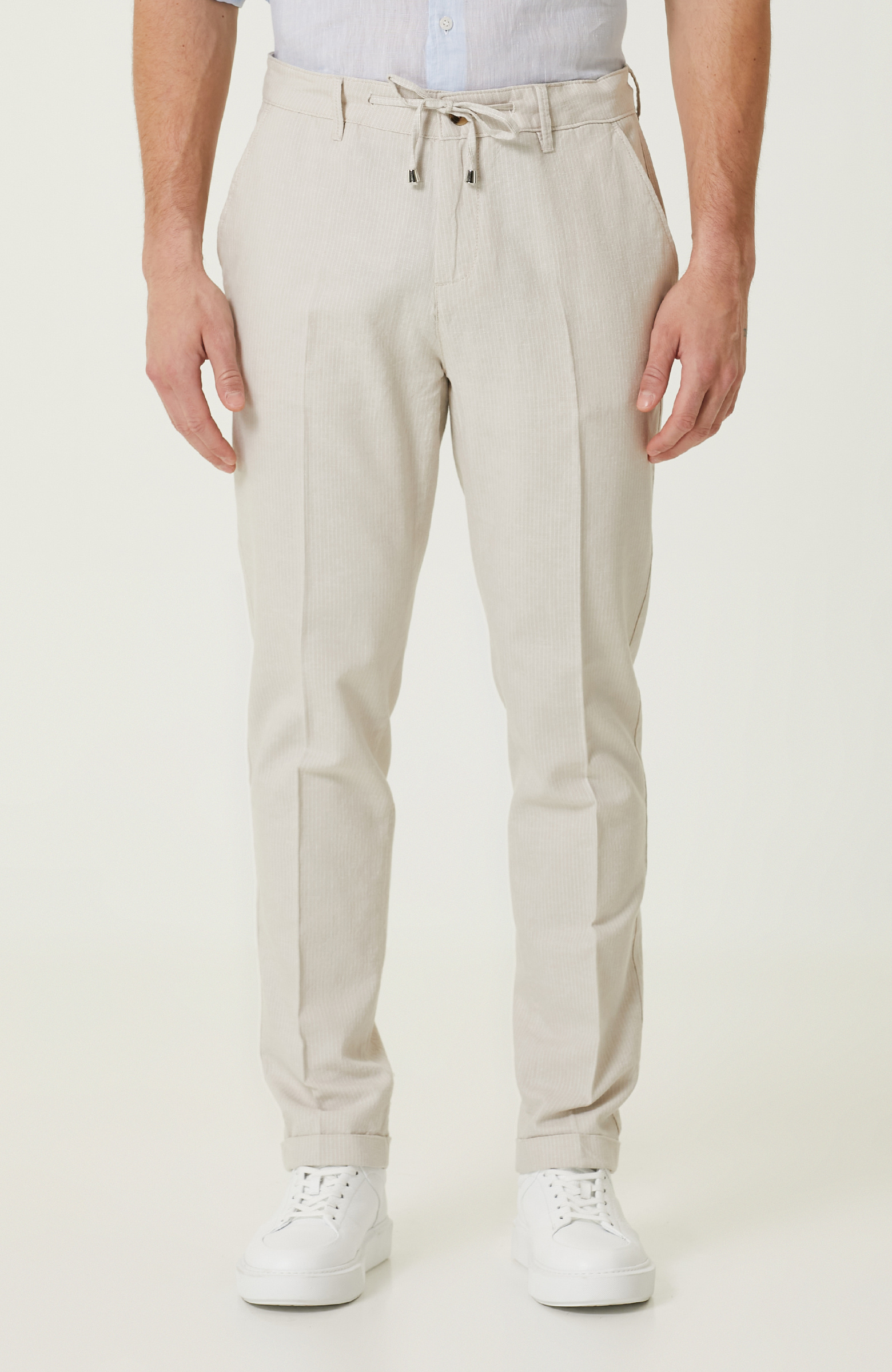 Bej Keten Dokuma Pantolon