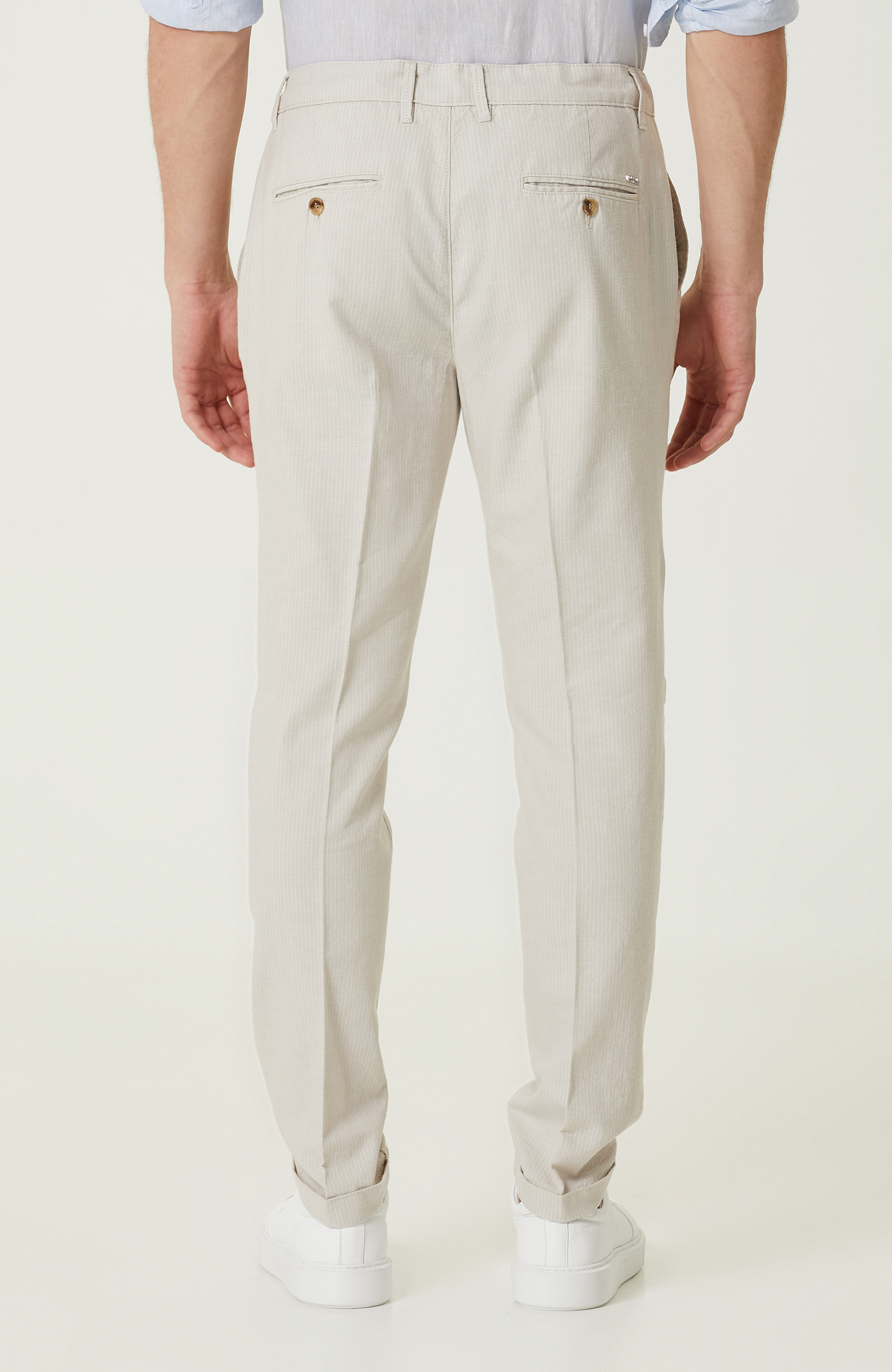 Bej Keten Dokuma Pantolon