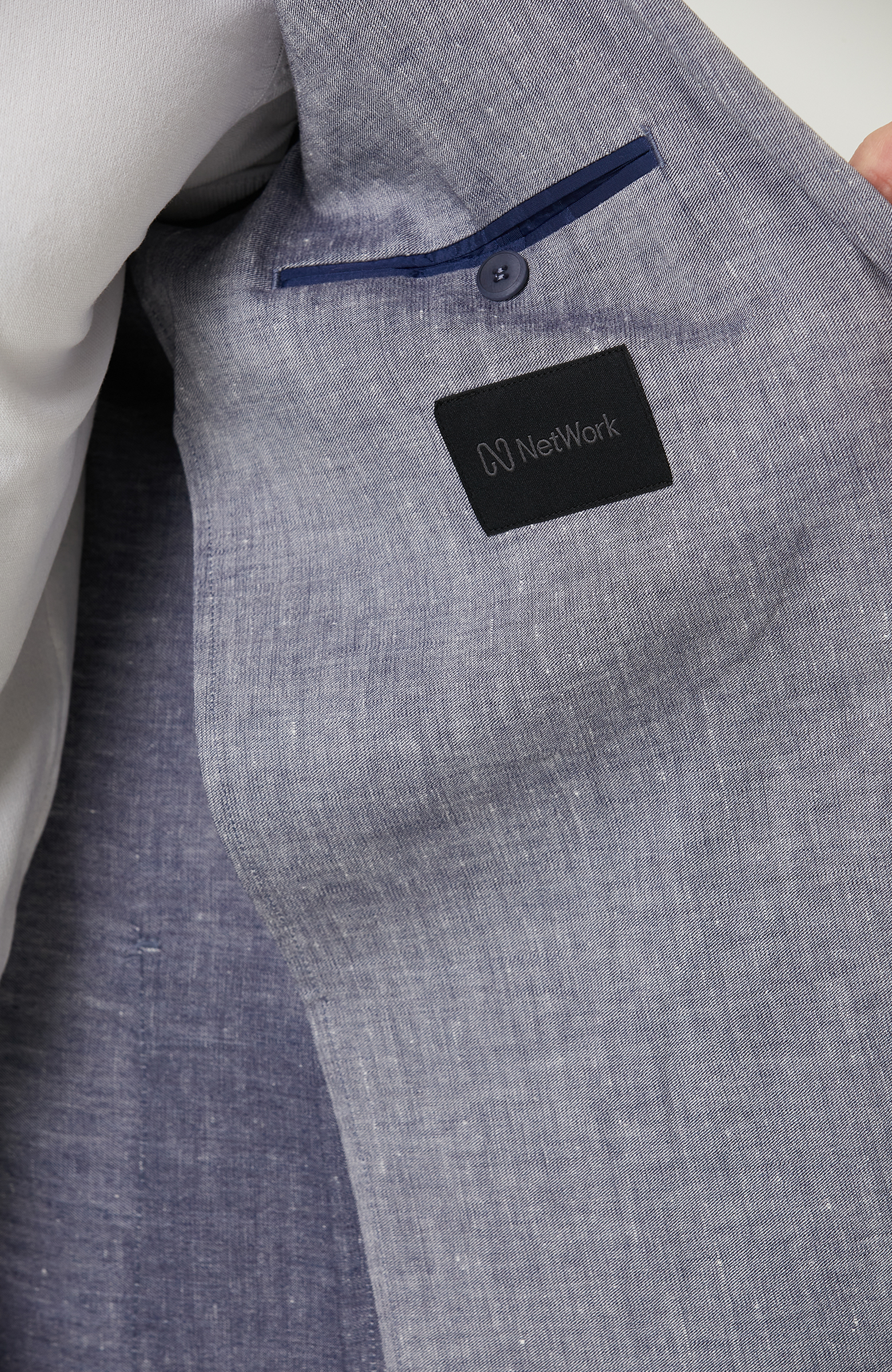 Mavi Keten Takım Elbise