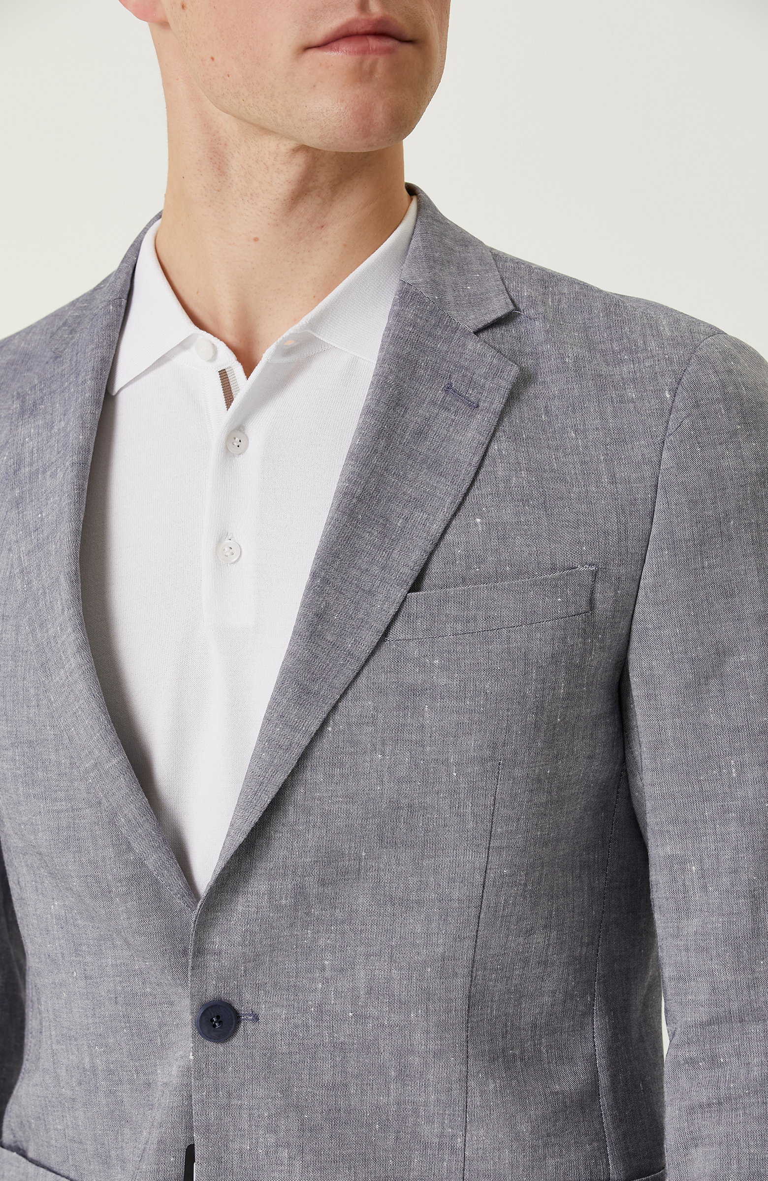 Mavi Keten Takım Elbise