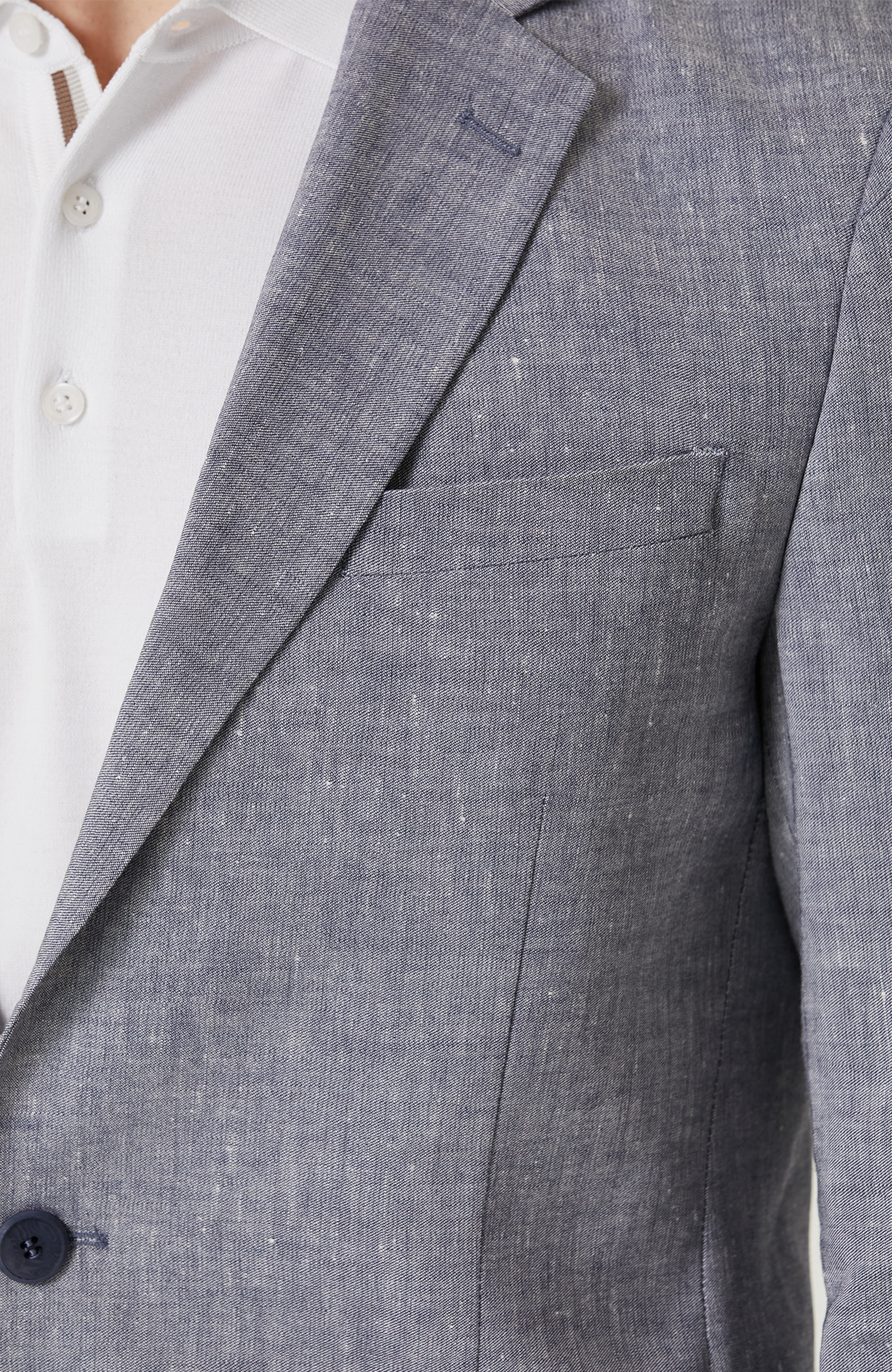 Mavi Keten Takım Elbise