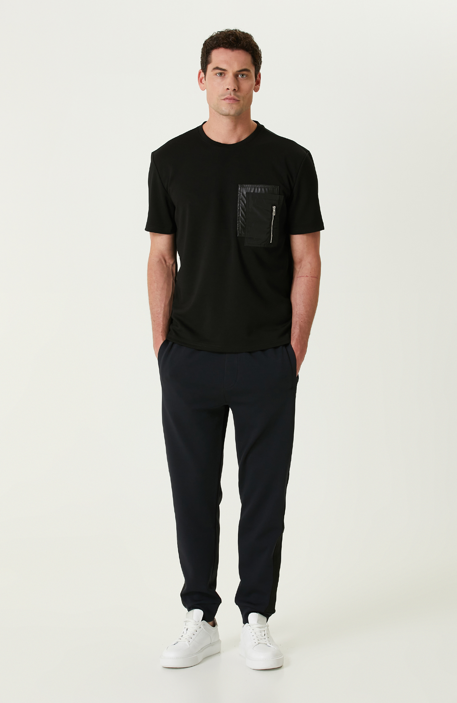 Siyah Kısa Kollu Sweatshirt