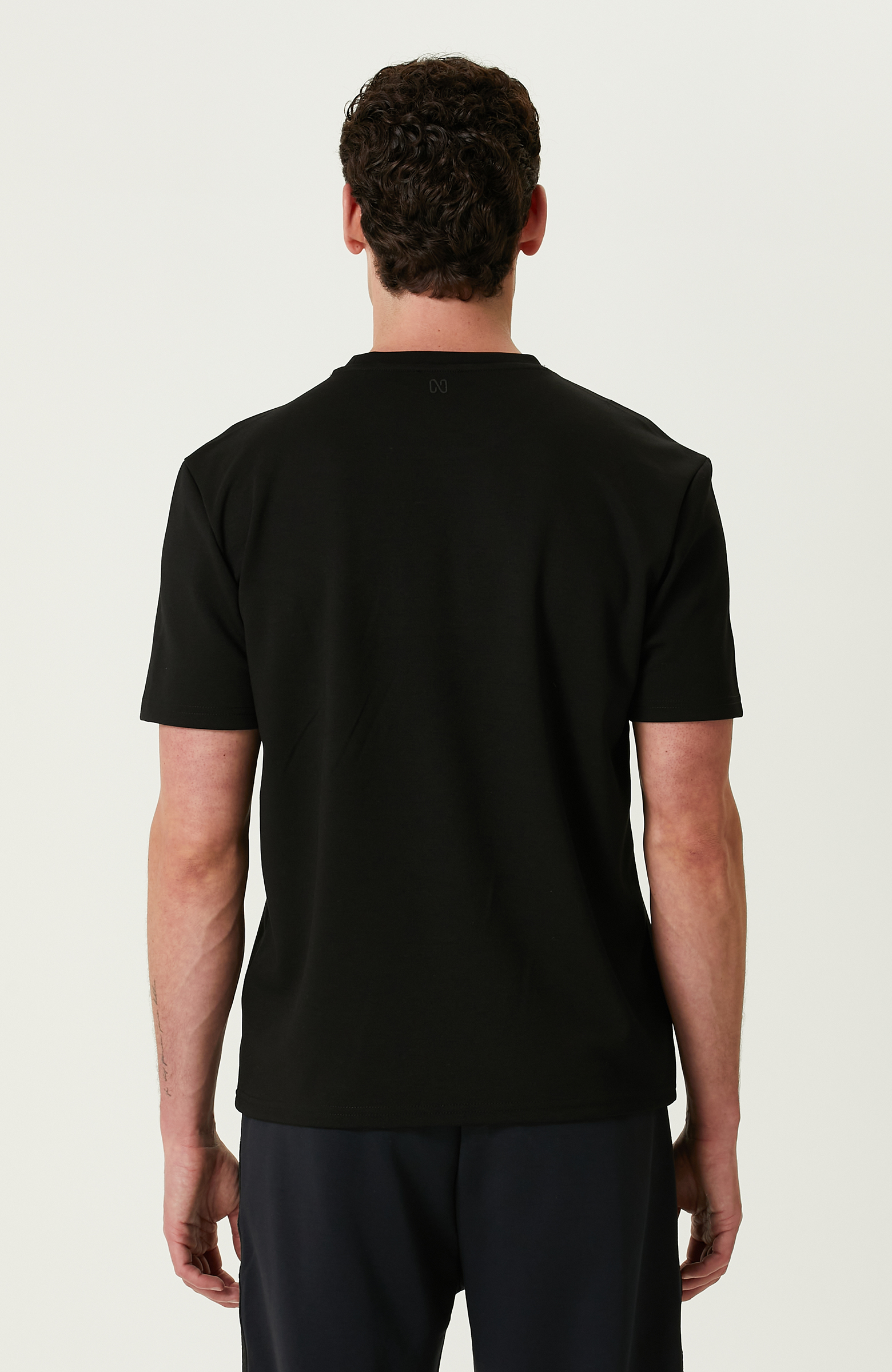 Siyah Kısa Kollu Sweatshirt