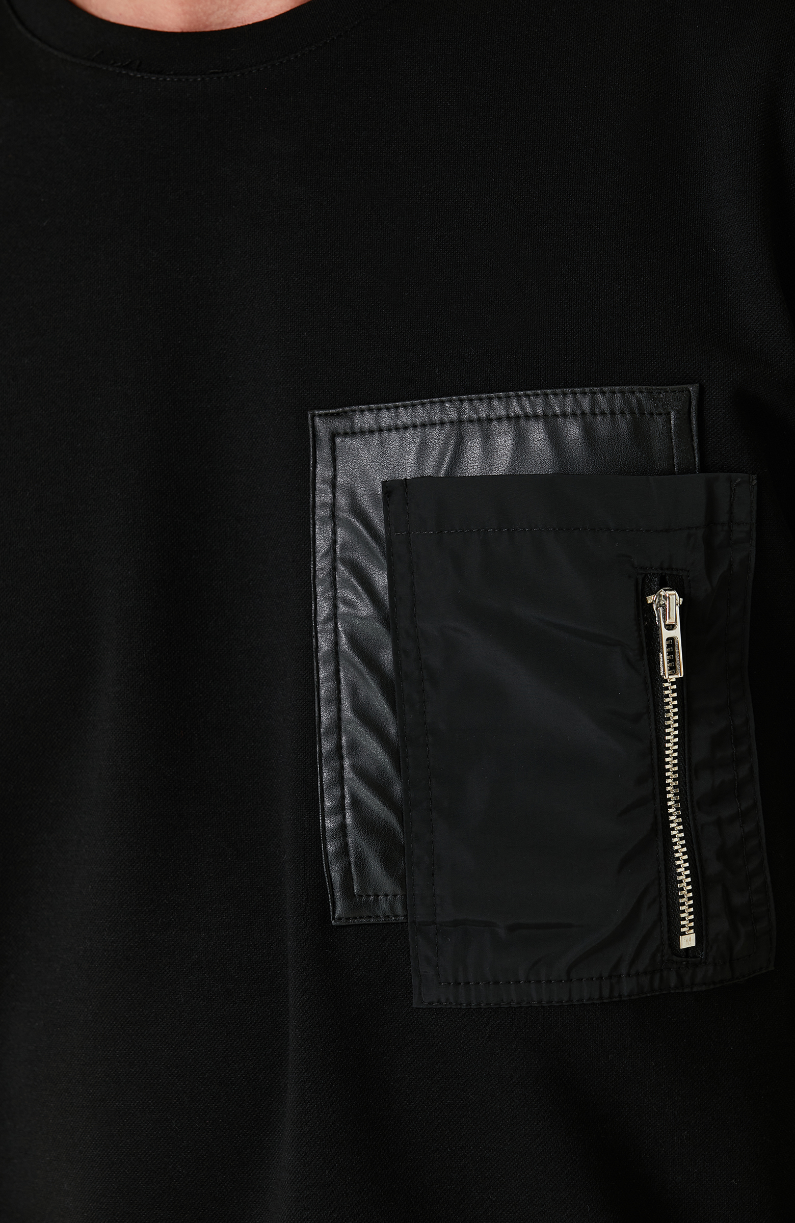 Siyah Kısa Kollu Sweatshirt