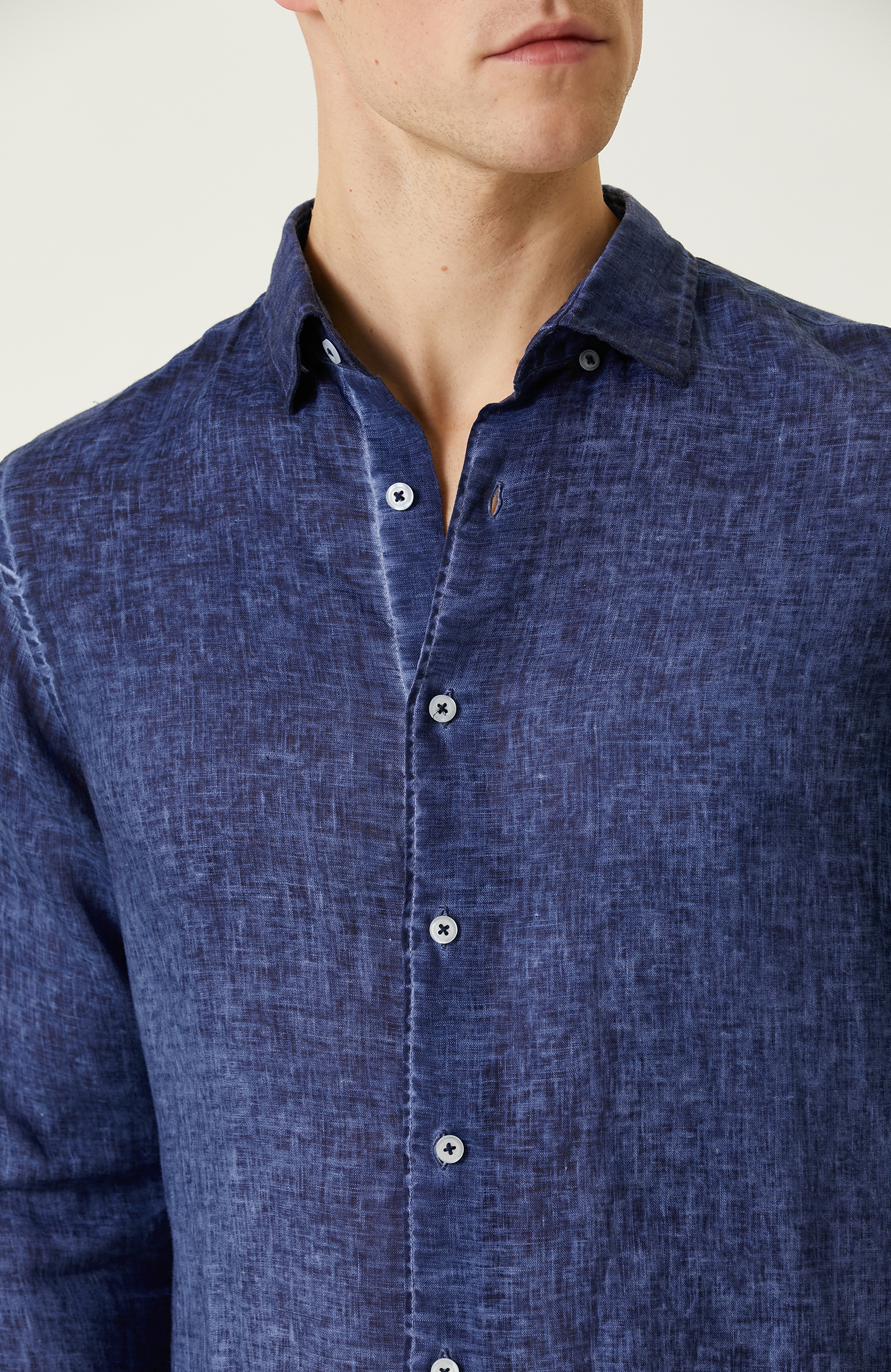 İndigo Keten Gömlek