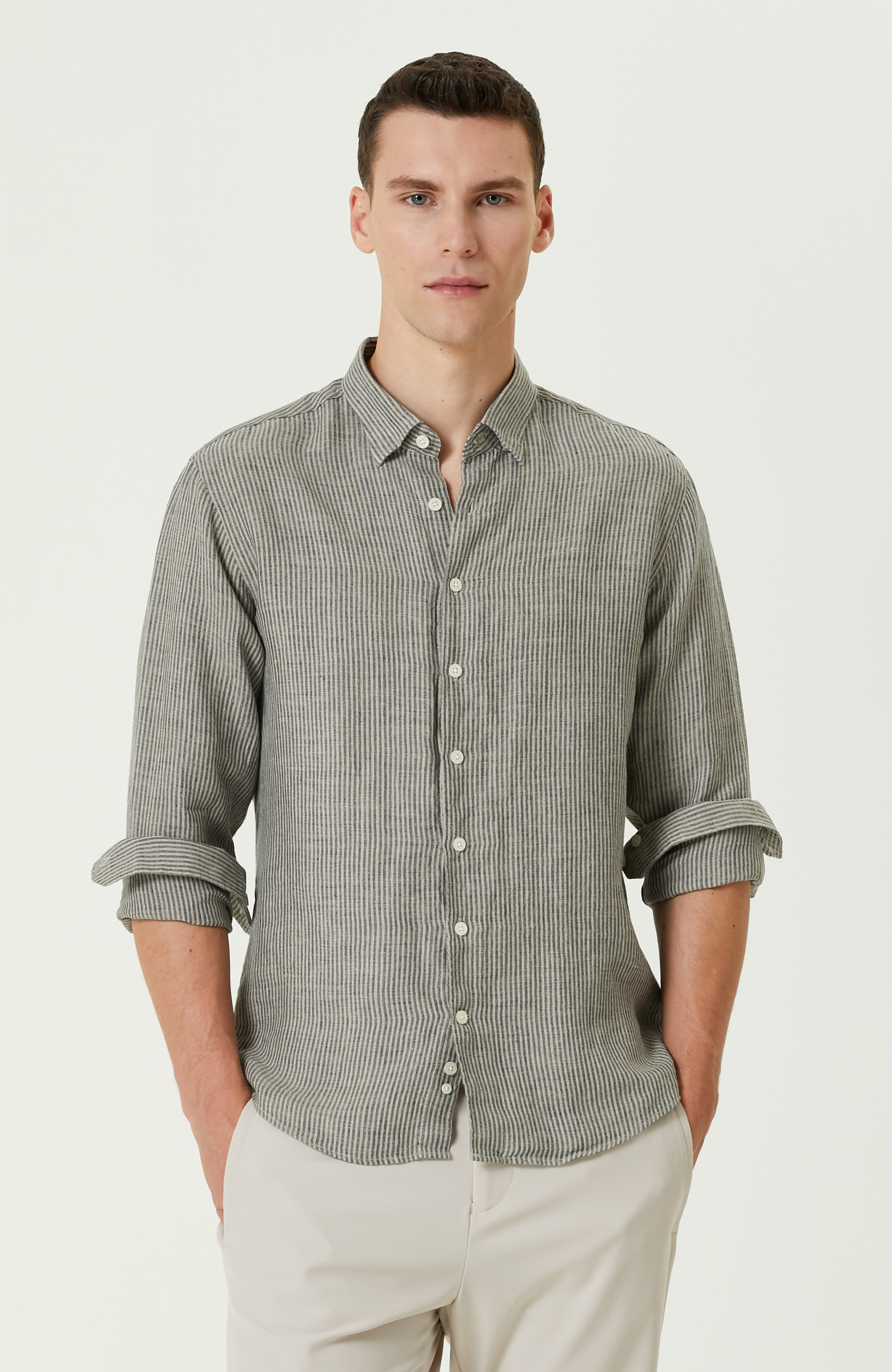 Indigo Keten Gömlek