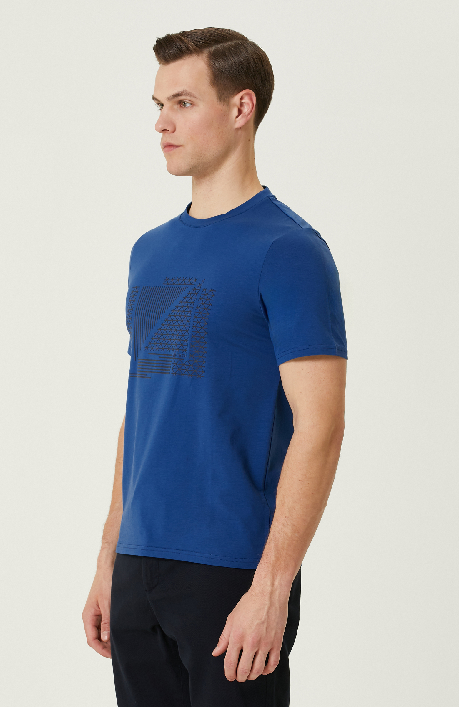 N-Tech Lacivert Baskılı T-Shirt_3