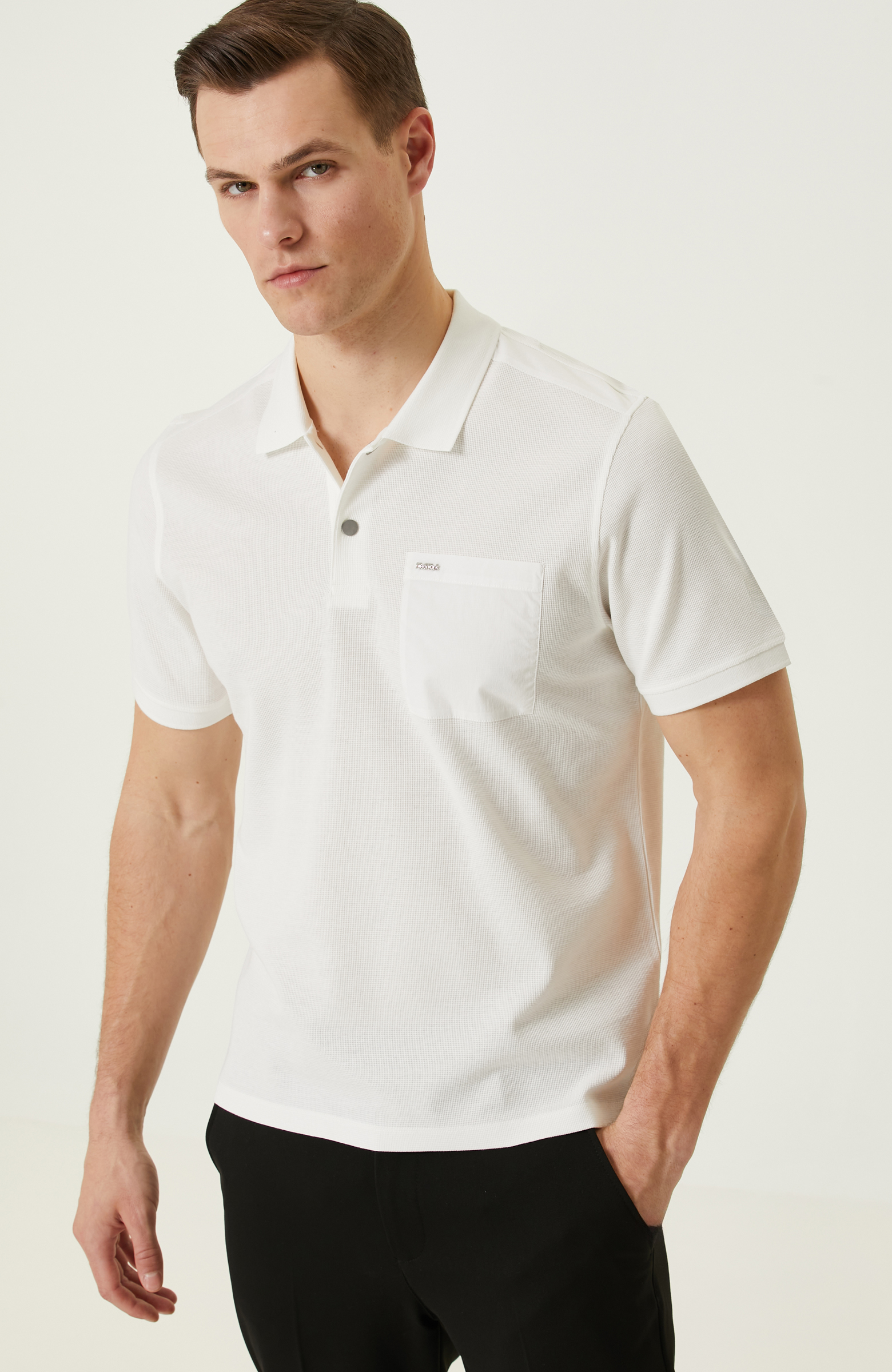 Ekru Polo Yaka T-Shirt