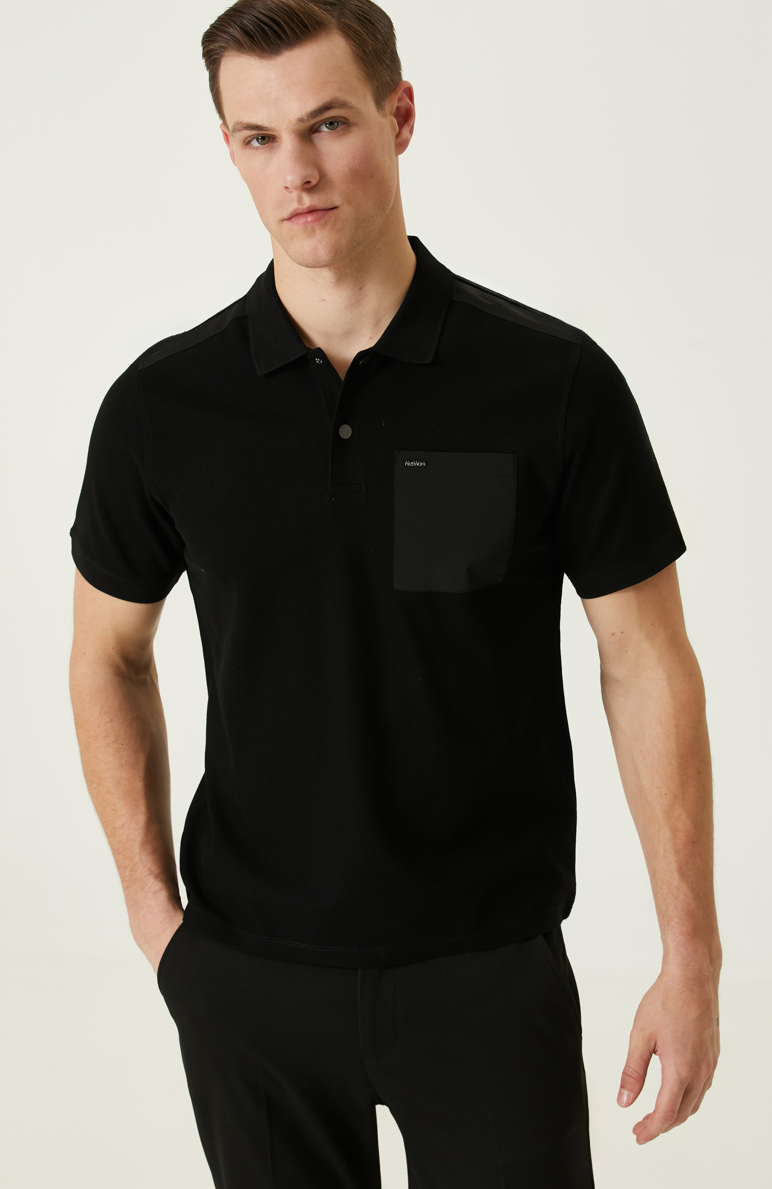 Siyah Polo Taka T-Shirt