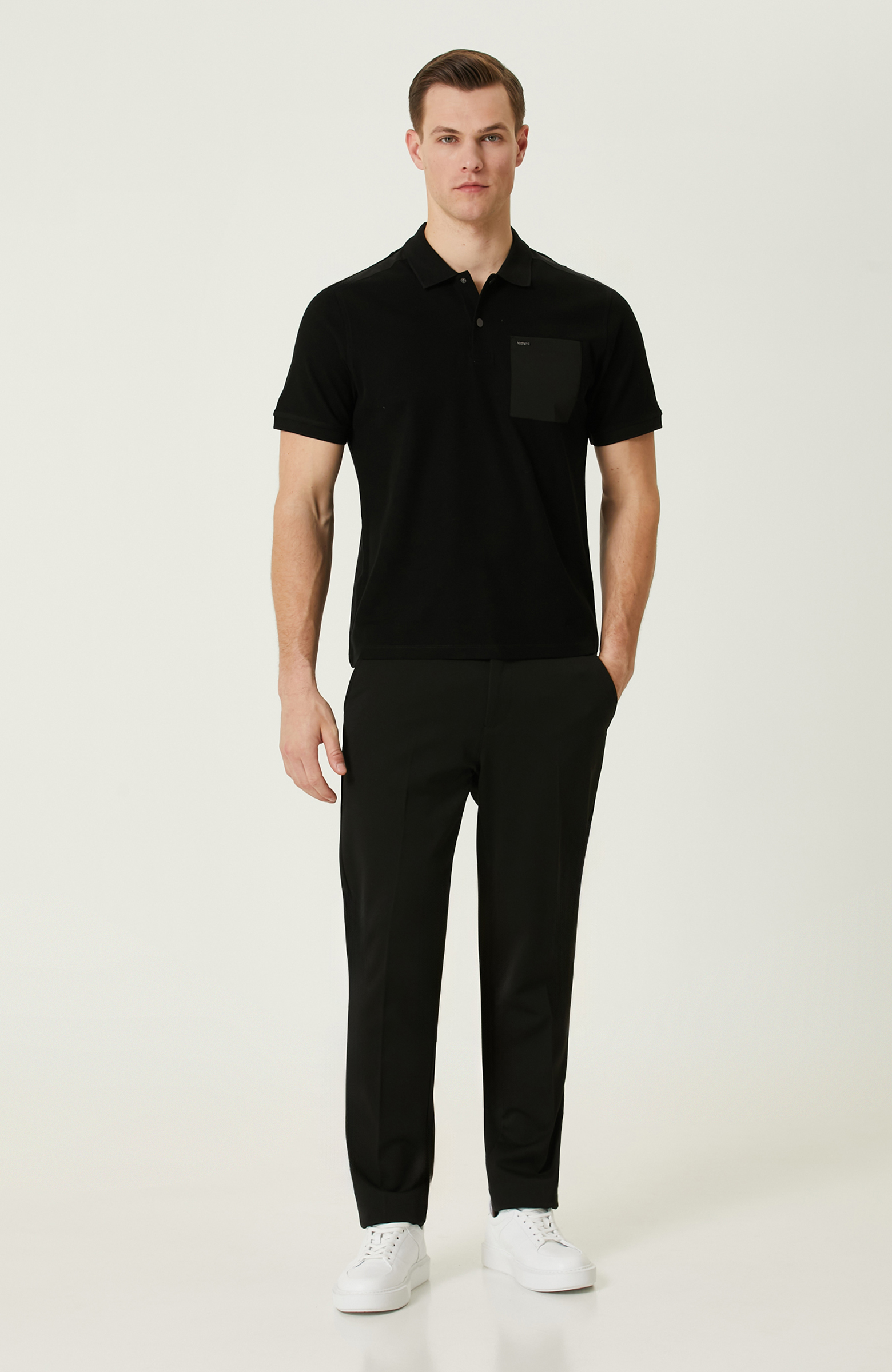 Siyah Polo Taka T-Shirt