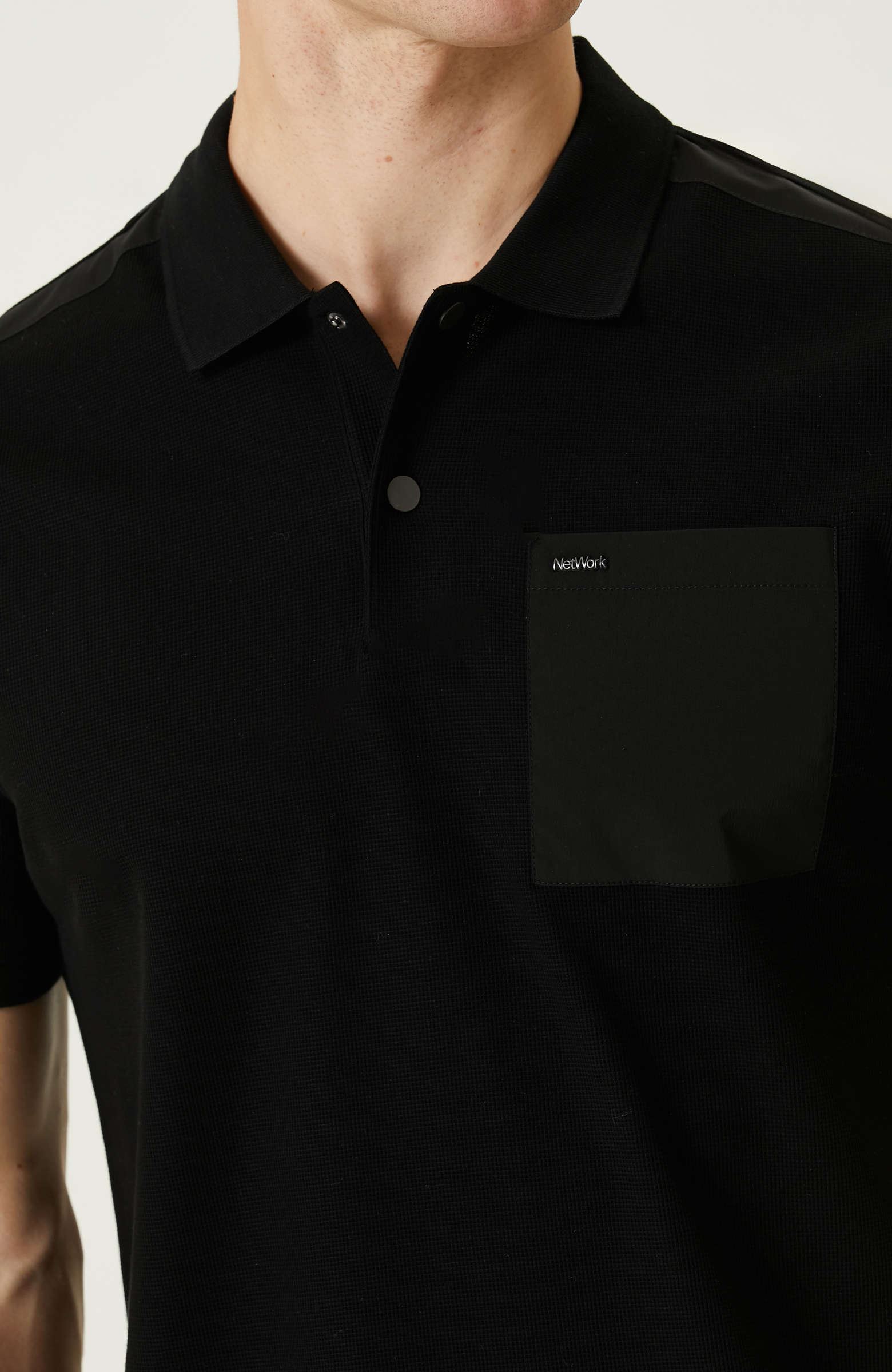 Siyah Polo Taka T-Shirt