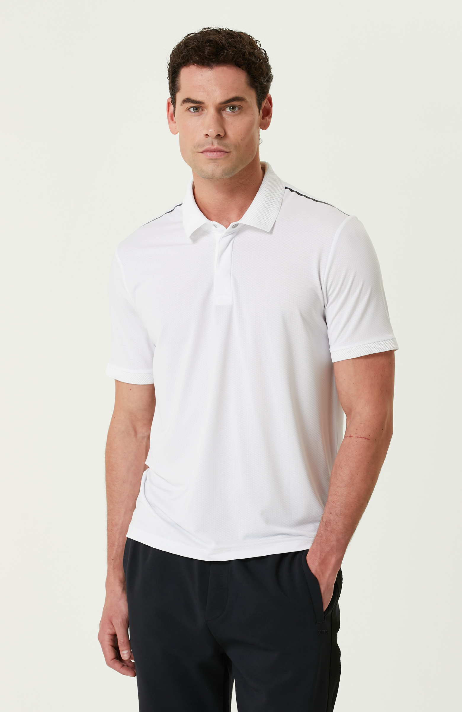 N-Tech Beyaz Polo Yaka T-shirt_1