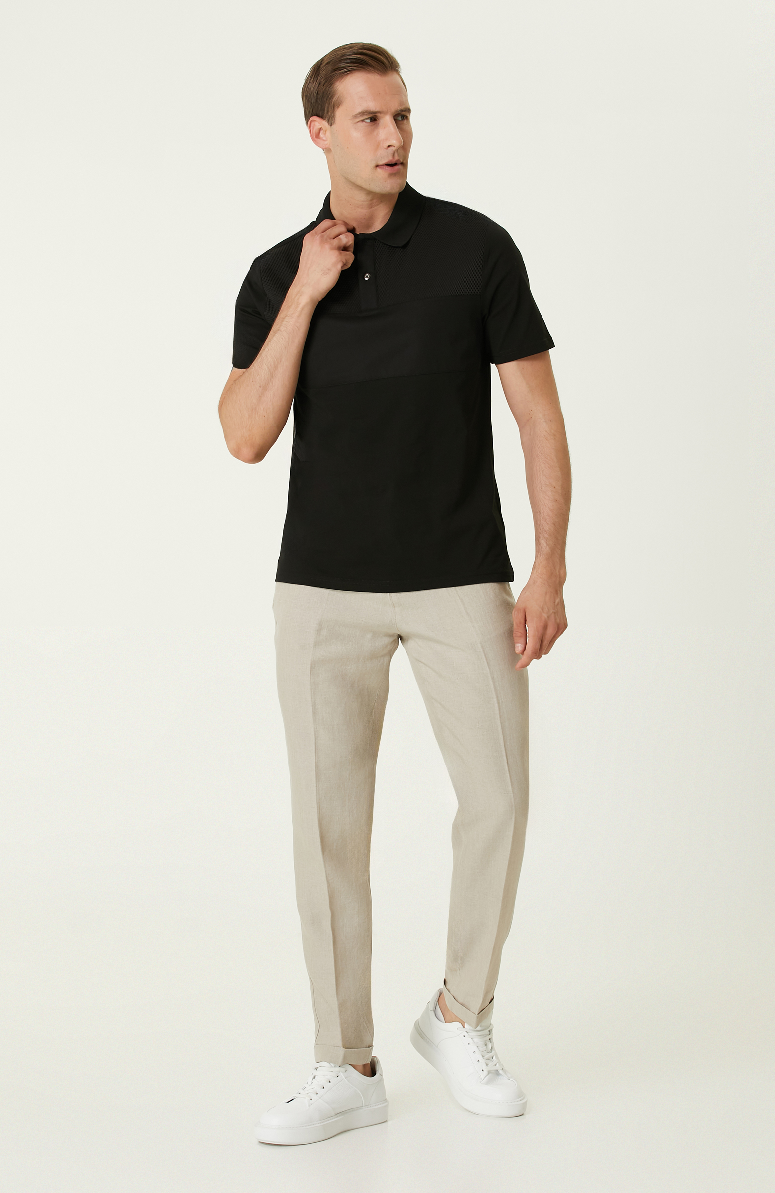 Siyah Polo Yaka T-shirt