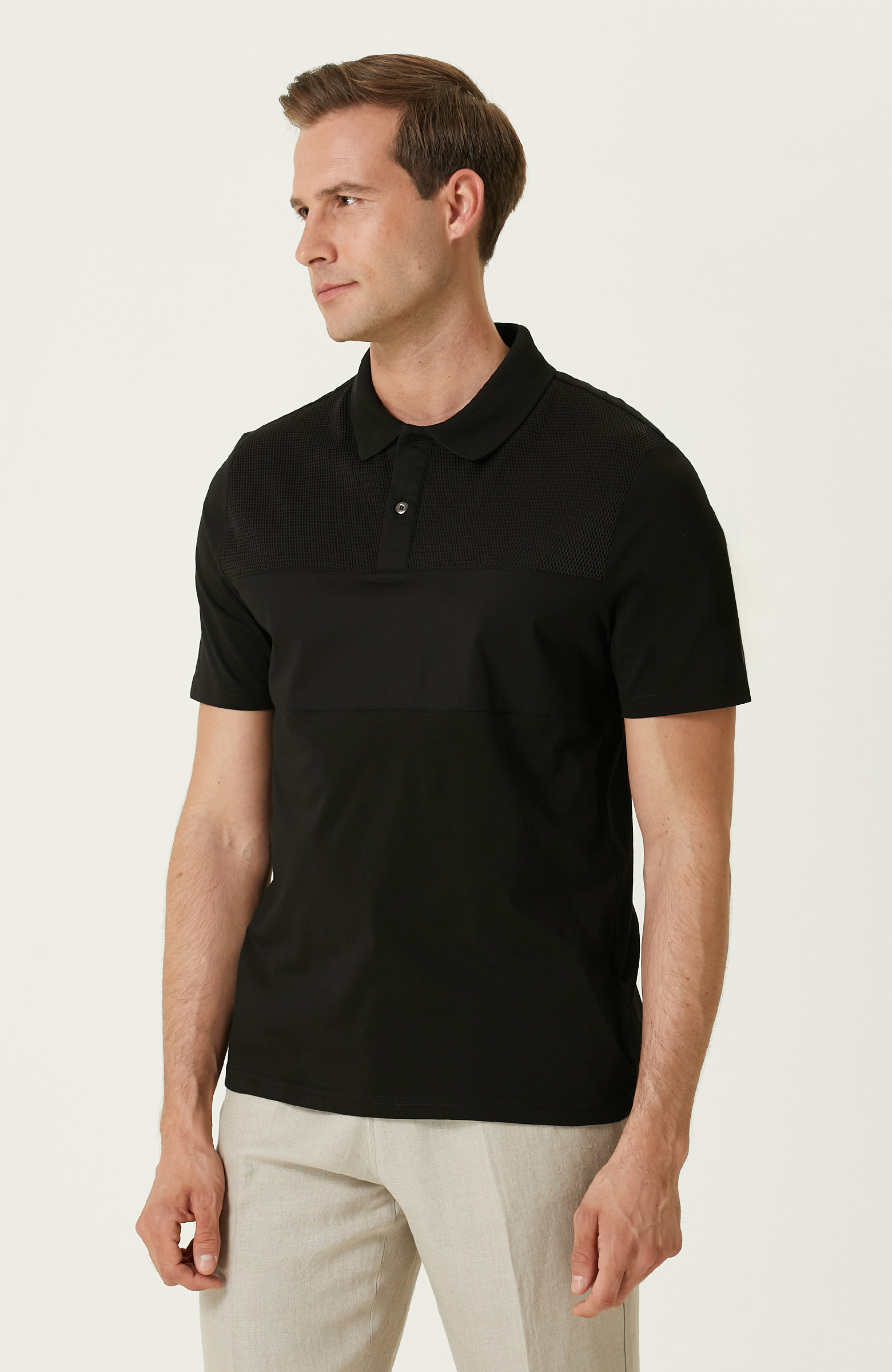 Siyah Polo Yaka T-shirt