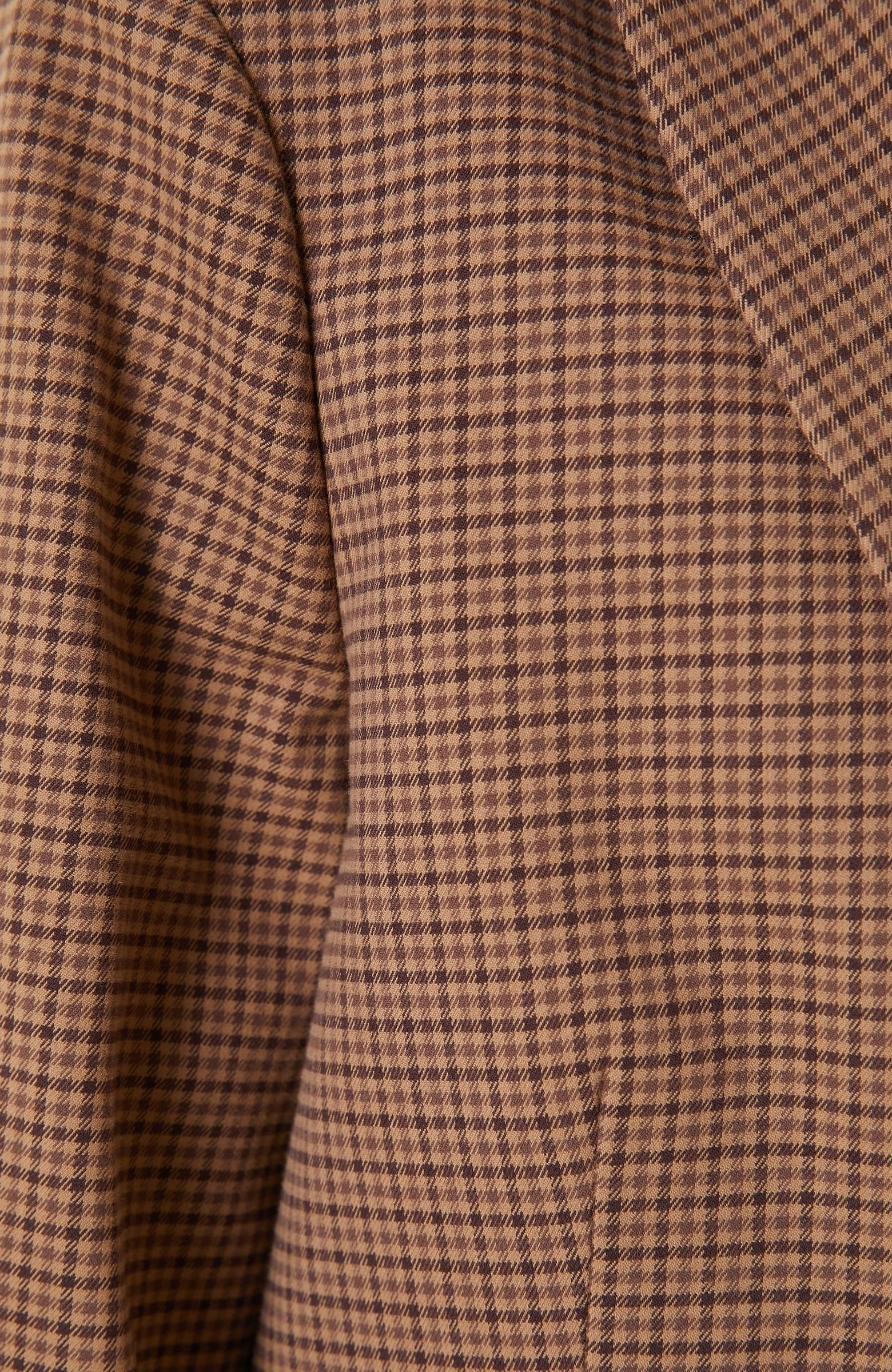 Camel Ekose Desenli Kruvaze Blazer Ceket