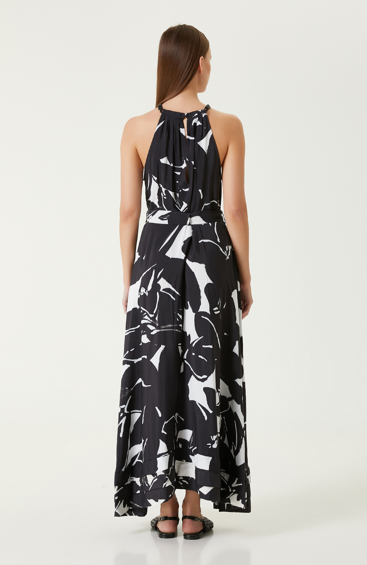 Siyah Desenli Elbise