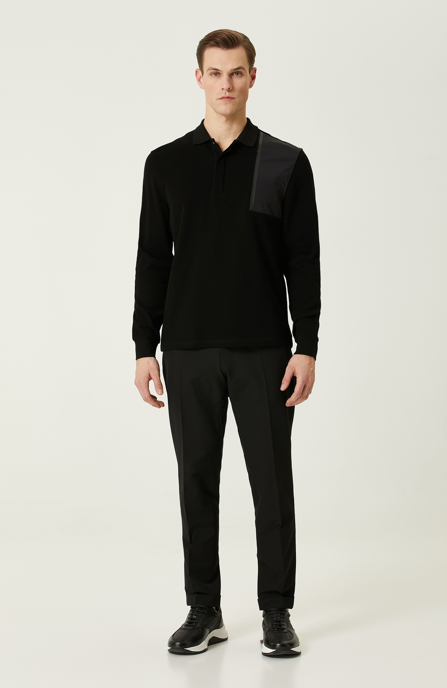 N-Tech Siyah Jakarlı Sweatshirt